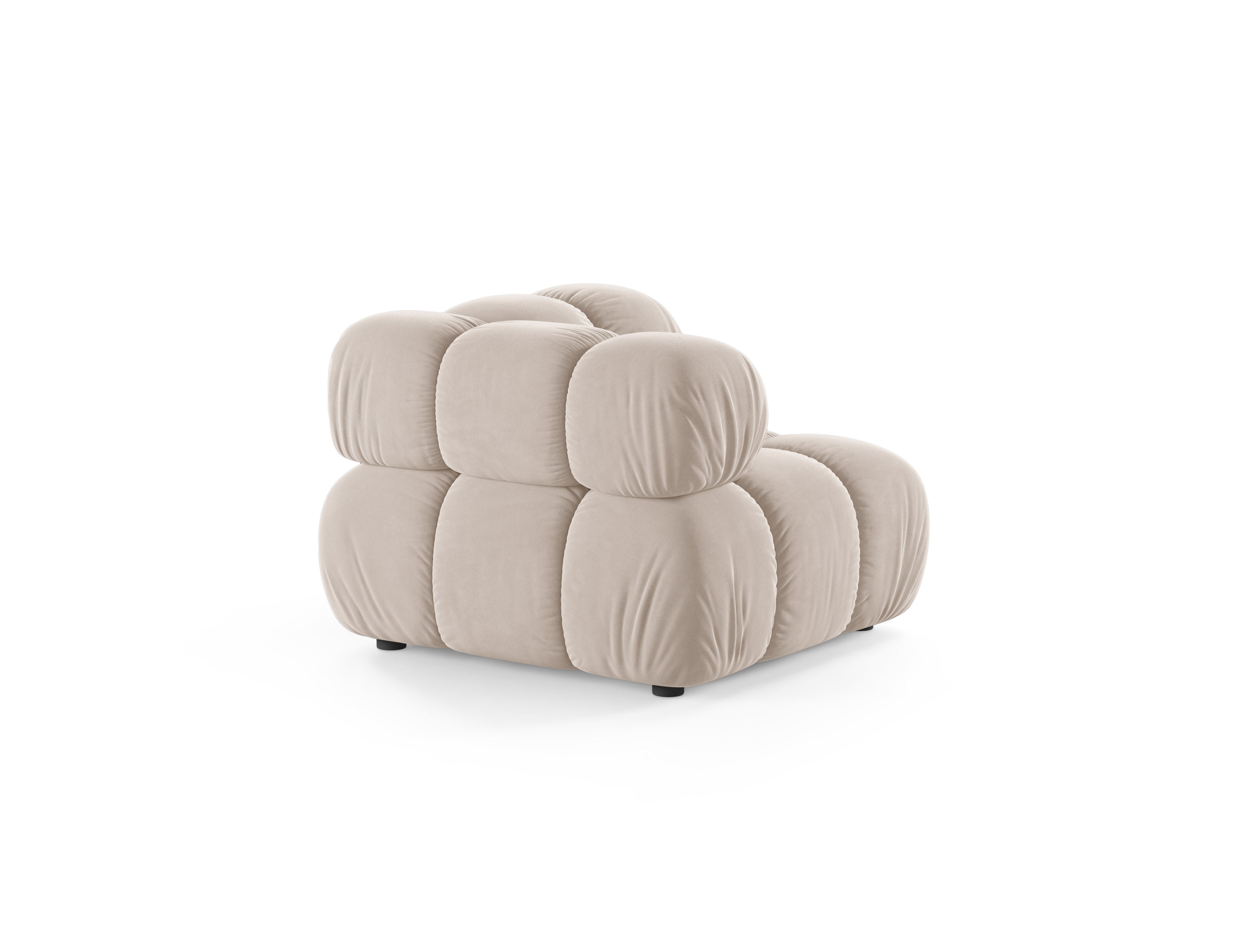 Modulares Sofa BELLIS - Eckmodul in hellbeigem Samt