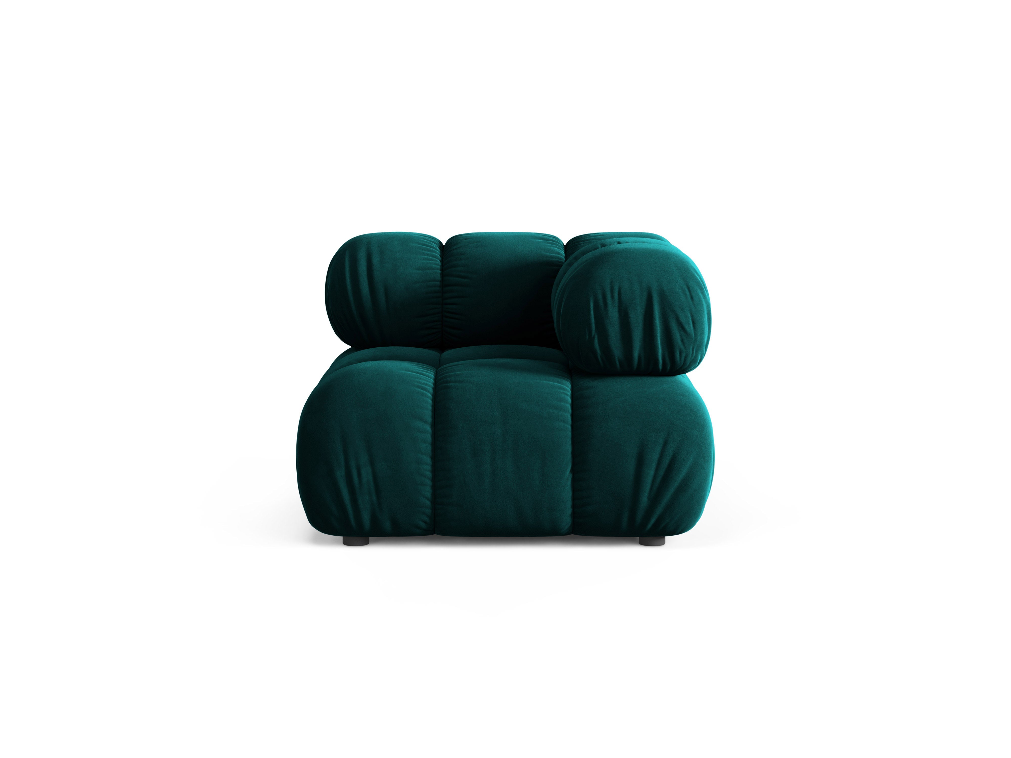 Modulares Sofa BELLIS - tiefes Eckmodul in petrolfarbenem Samt