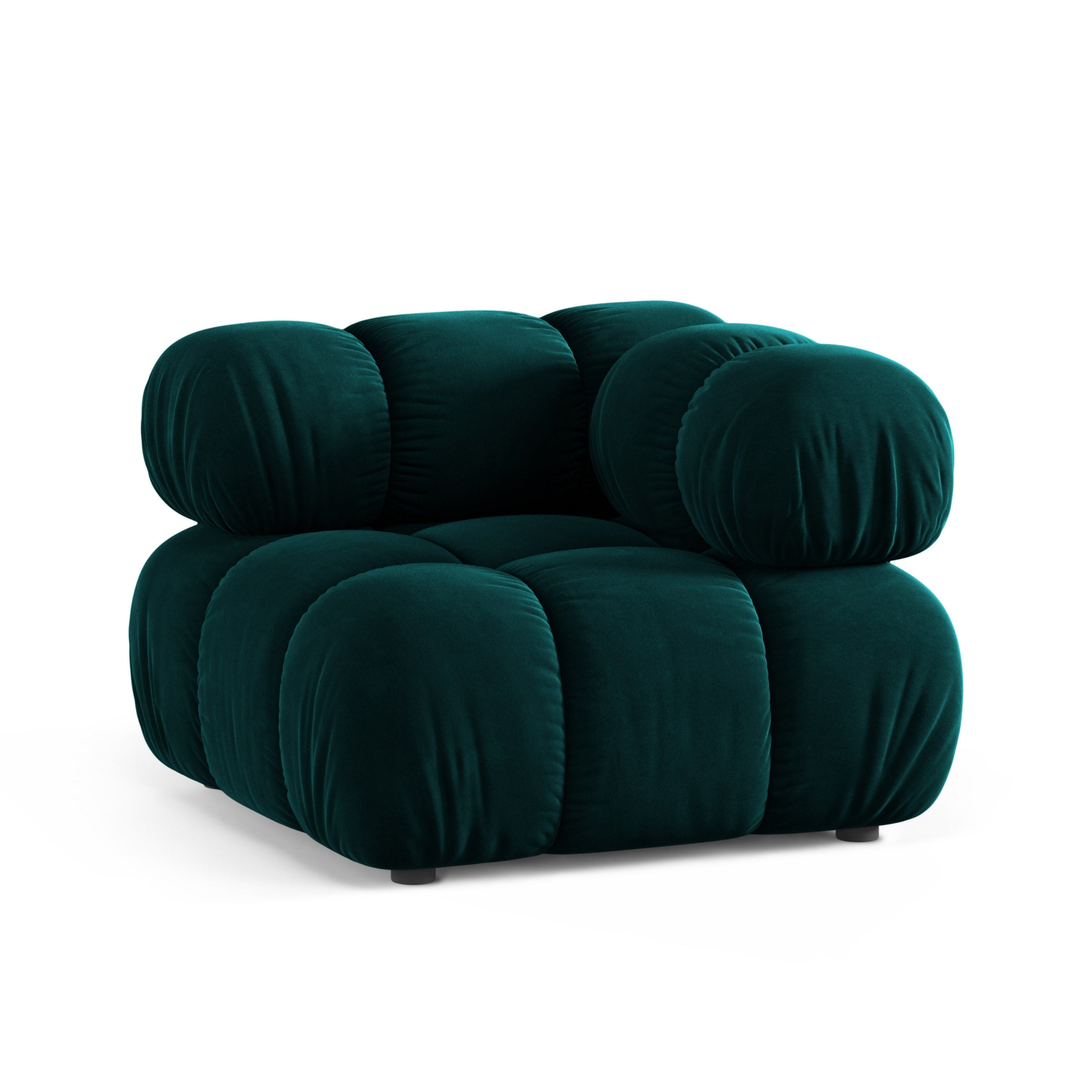 Modulares Sofa BELLIS - tiefes Eckmodul in petrolfarbenem Samt