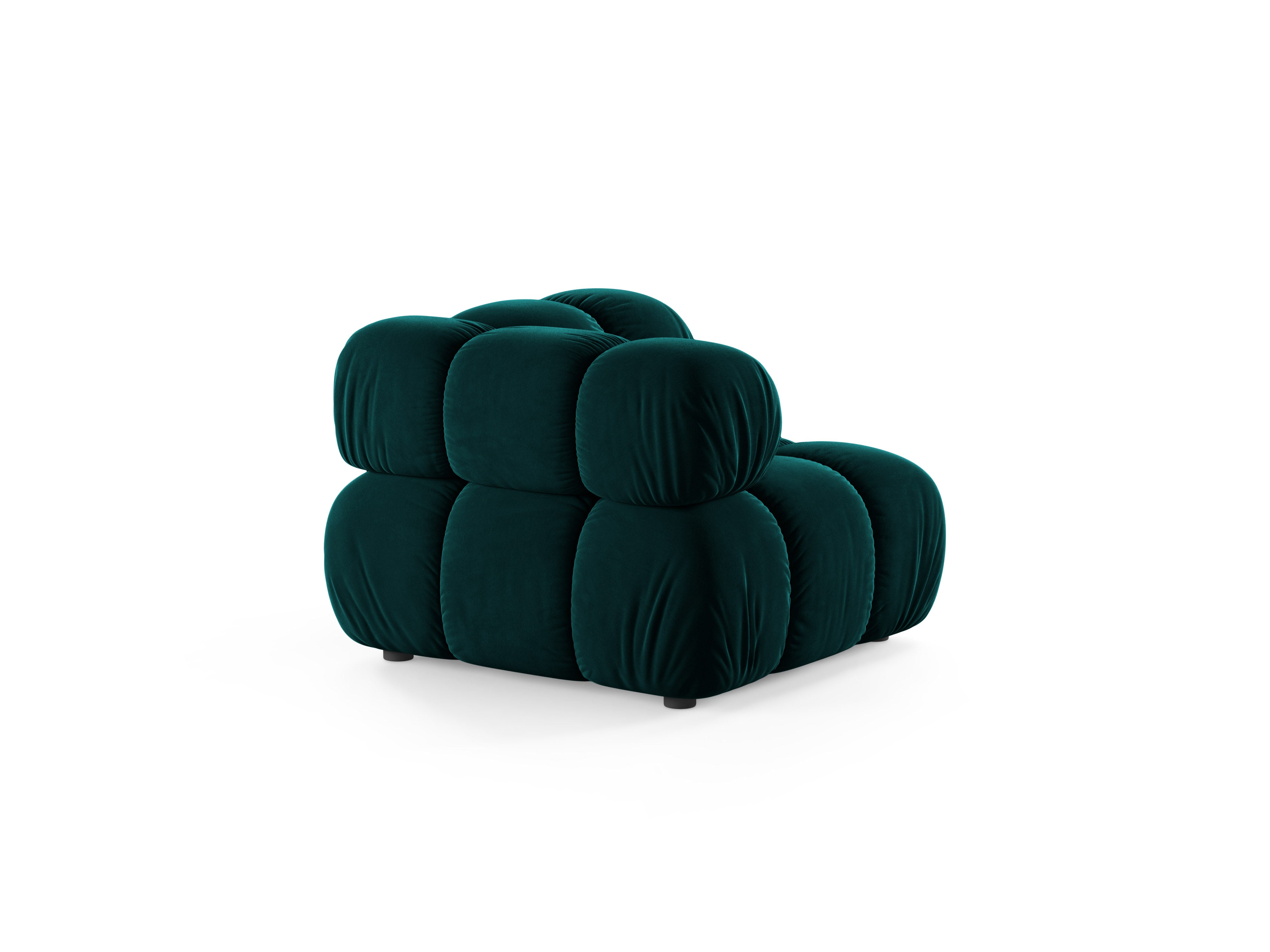 Modulares Sofa BELLIS - tiefes Eckmodul in petrolfarbenem Samt
