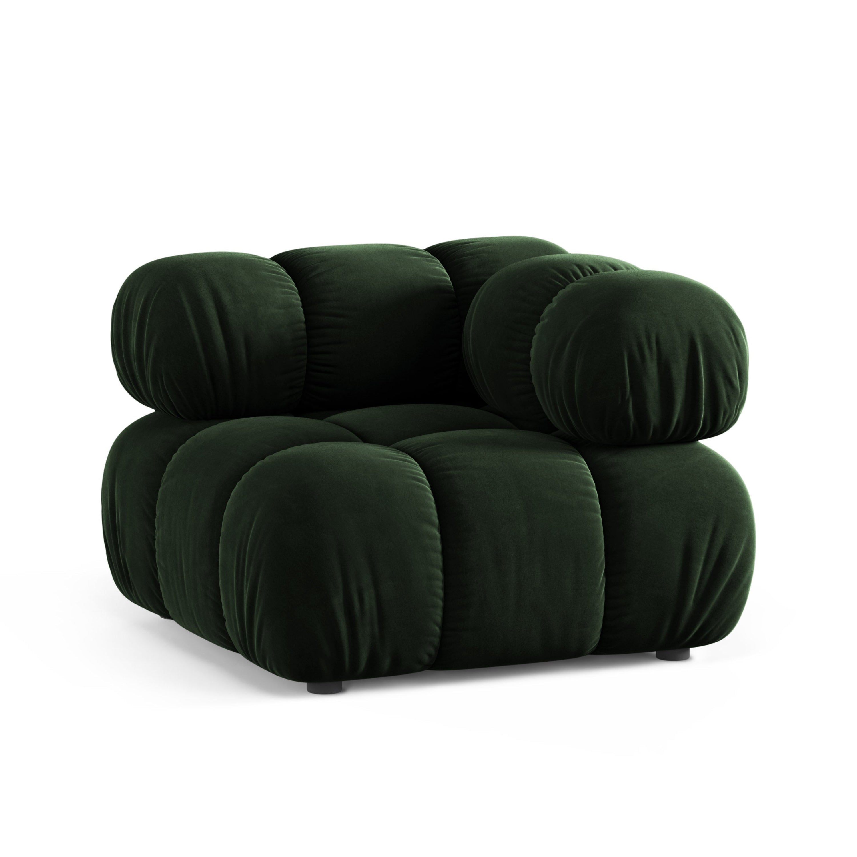Modulares Sofa BELLIS - Eckmodul in Flaschengrün aus Samt