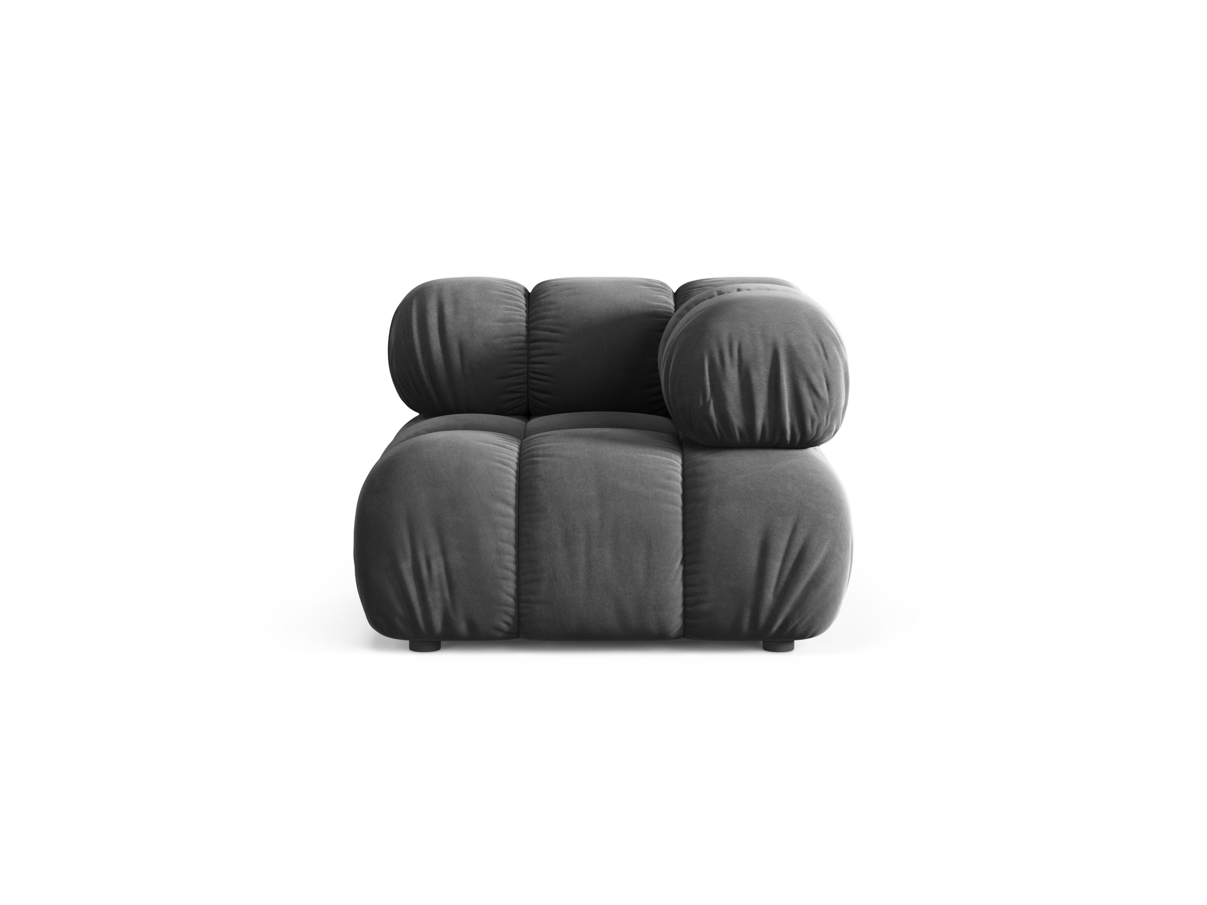 Modulares Sofa BELLIS - Eckmodul in dunkelgrauem Samt