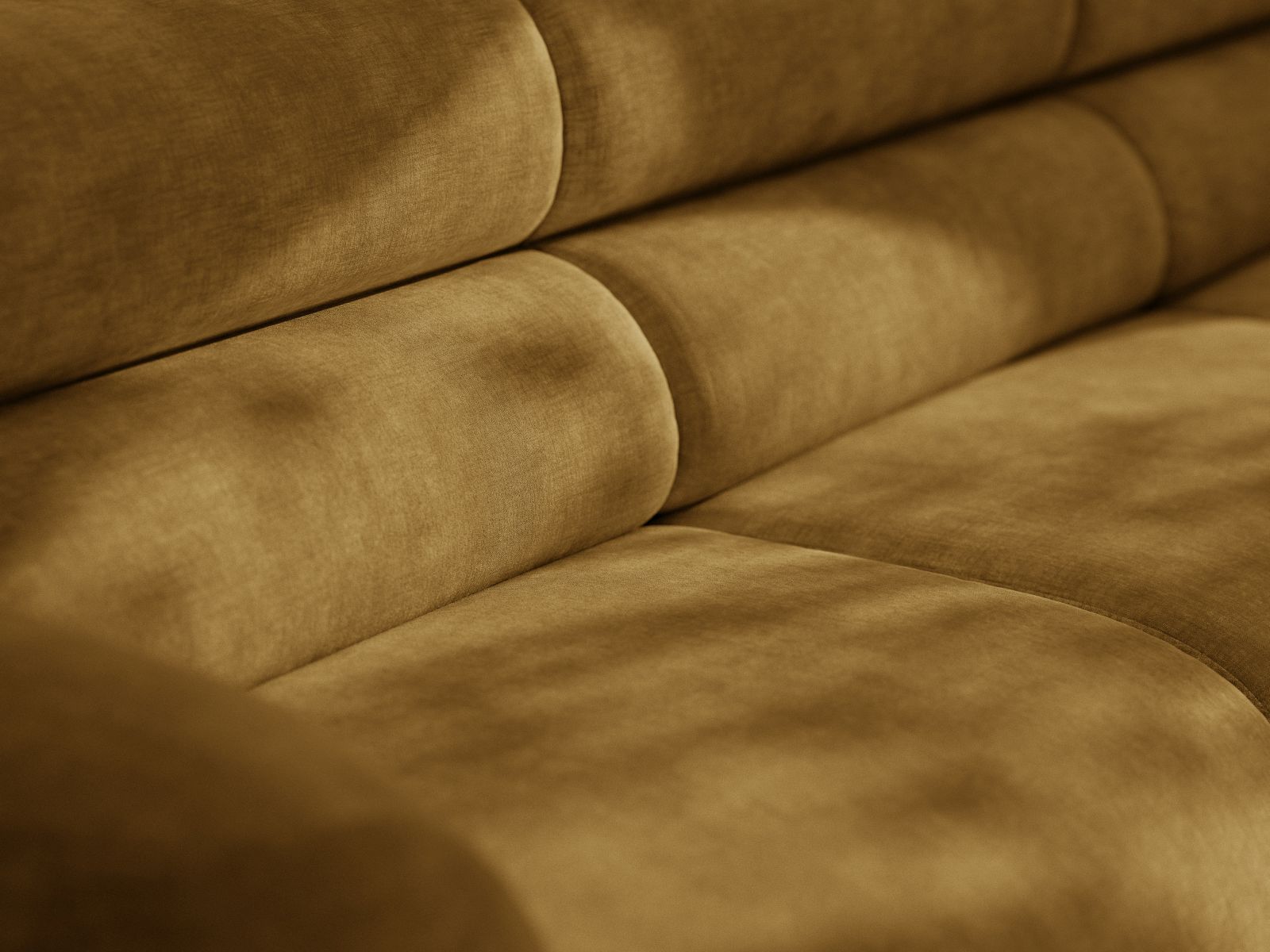 Modulares Sofa NEO - Eckmodul in senfgelbem Chenille