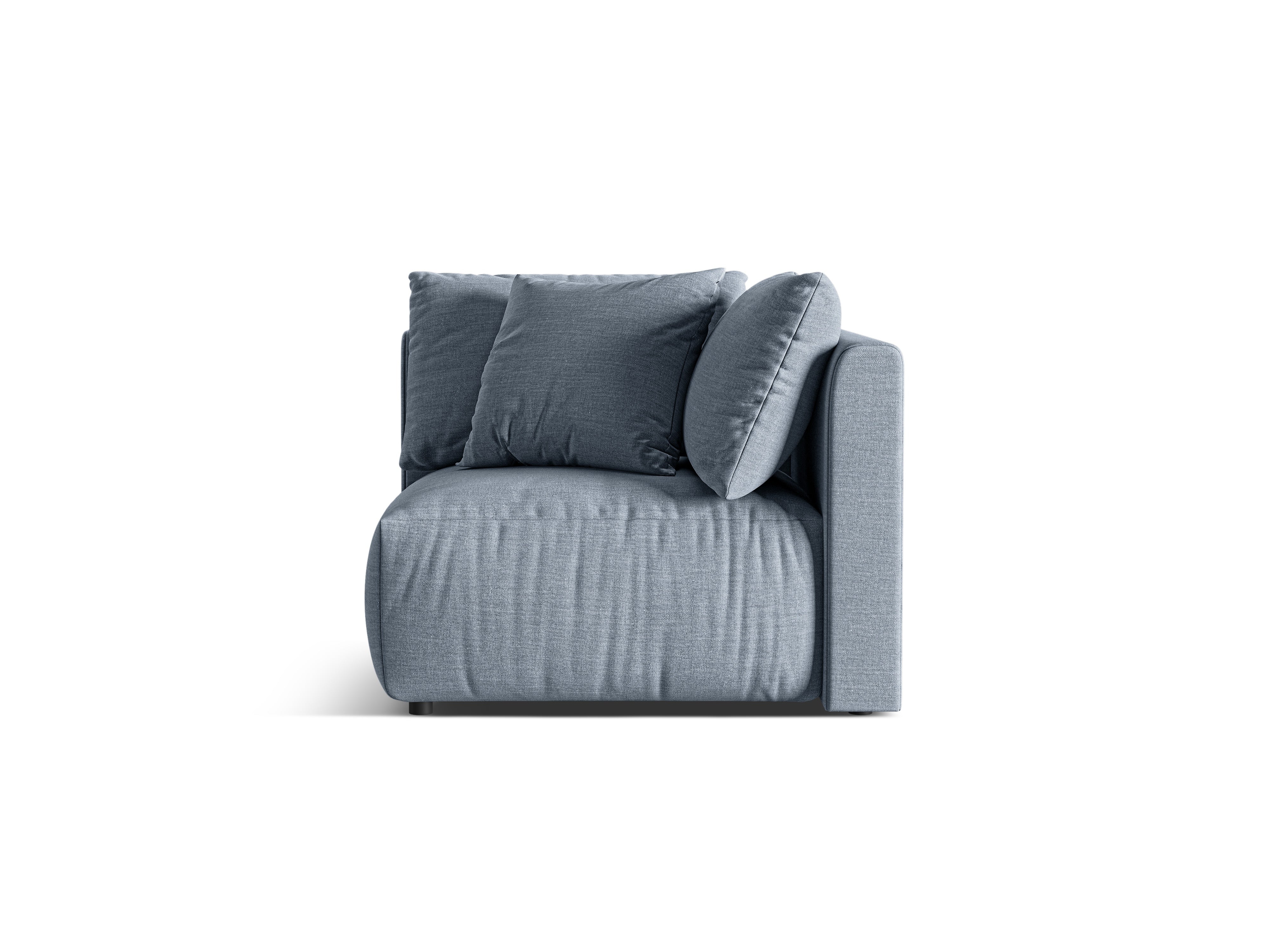 Modulares Sofa CHRIS - Eckelement in hellblauem Chenille