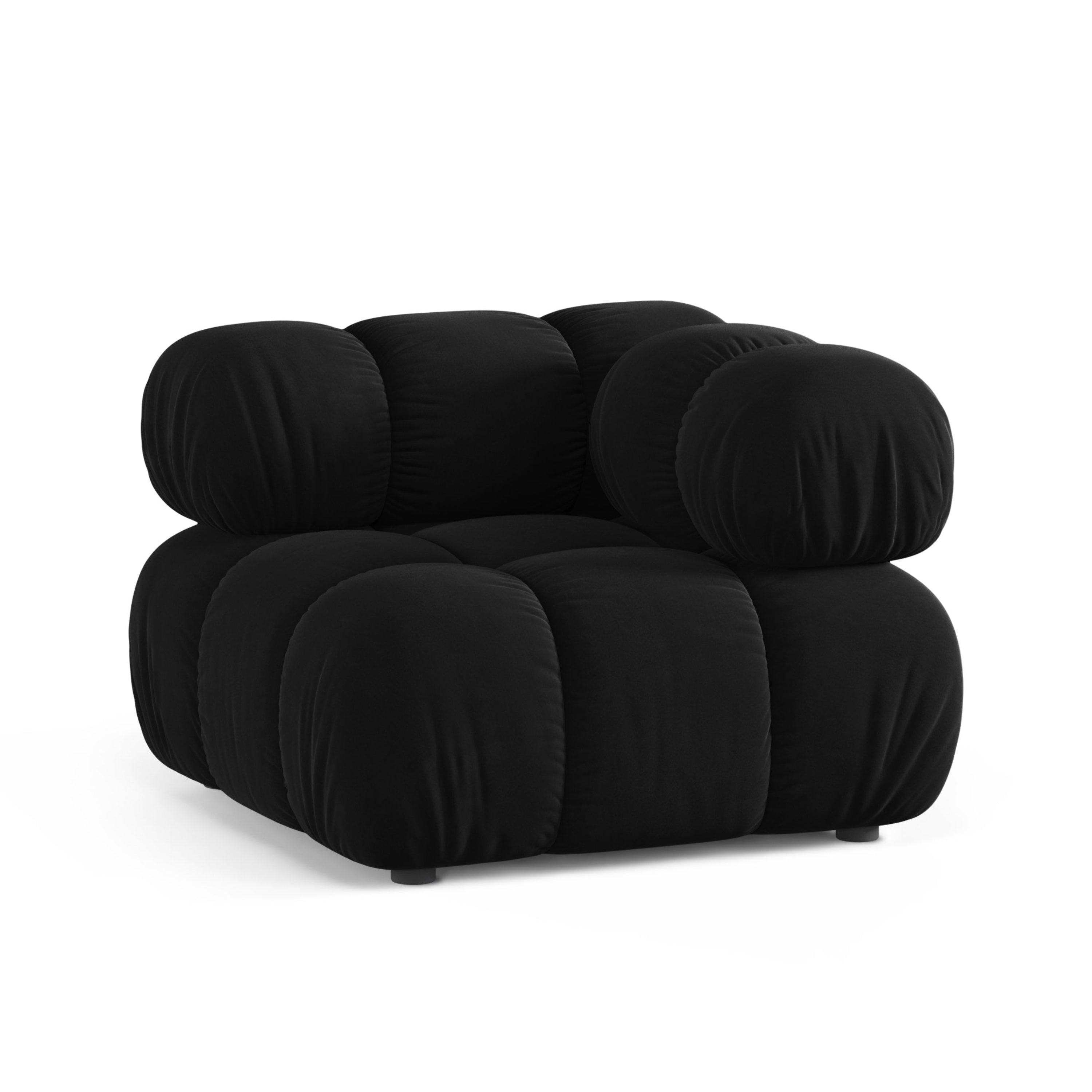Modulares Samtsofa BELLIS - schwarzes Eckmodul
