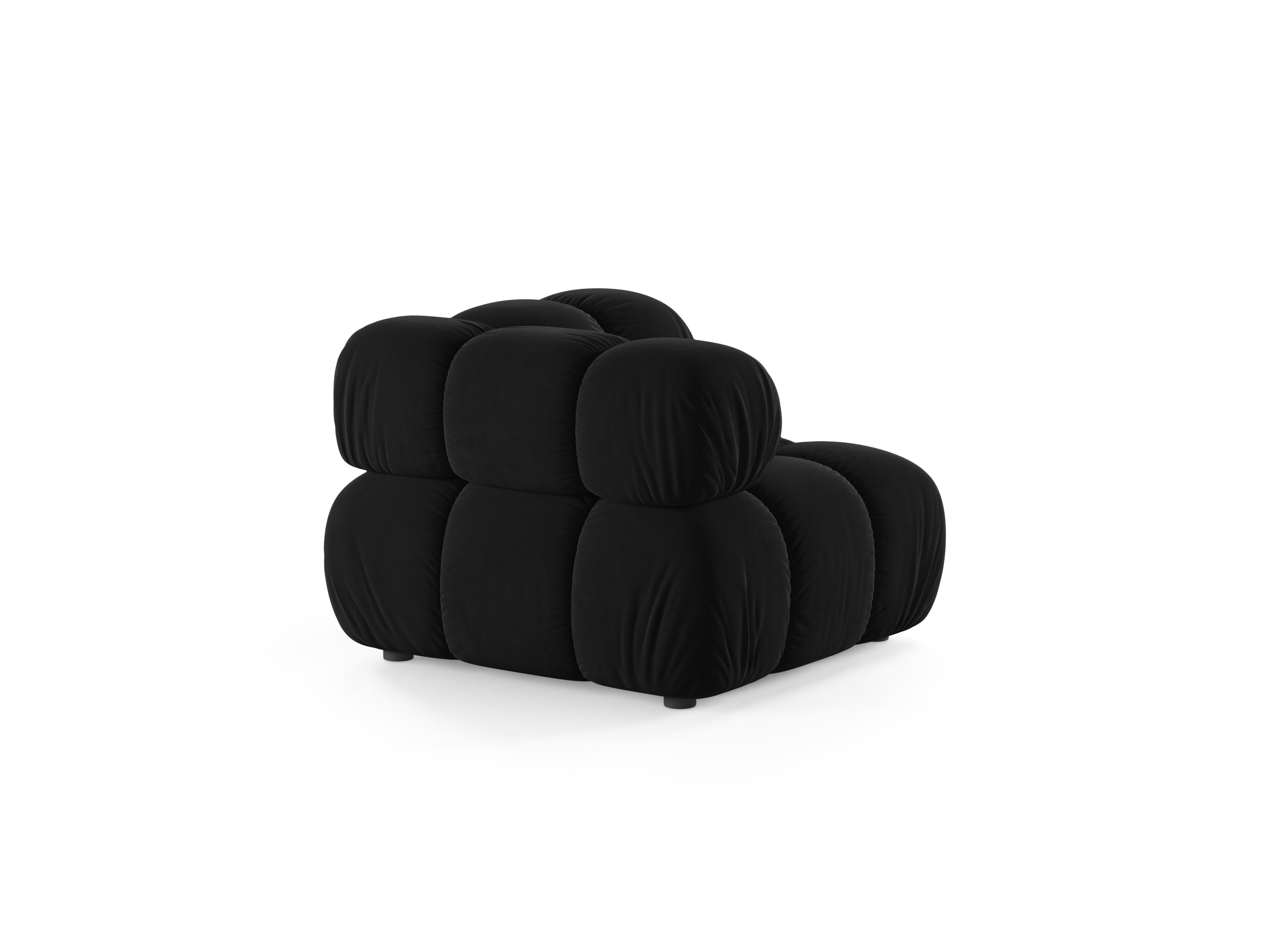 Modulares Samtsofa BELLIS - schwarzes Eckmodul