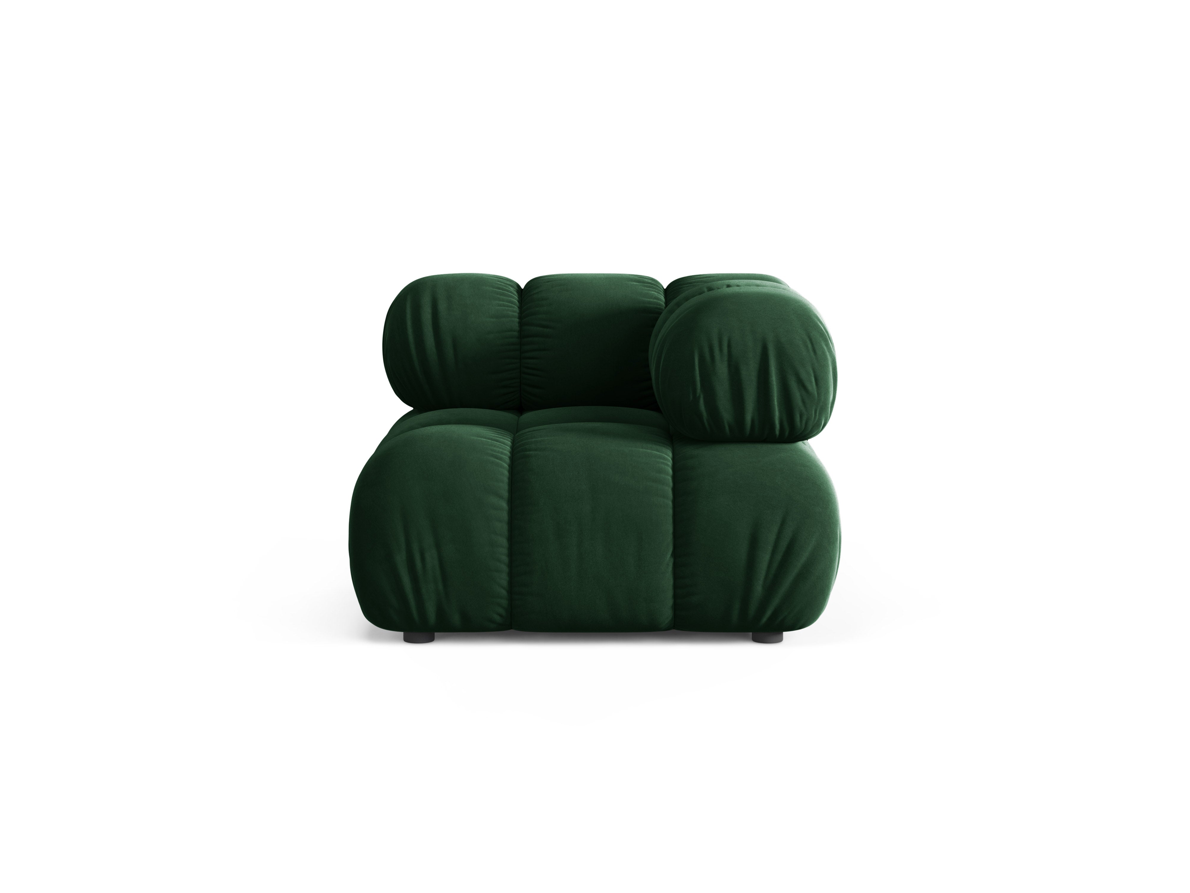 Modulares Samtsofa BELLIS - Eckmodul in Flaschengrün