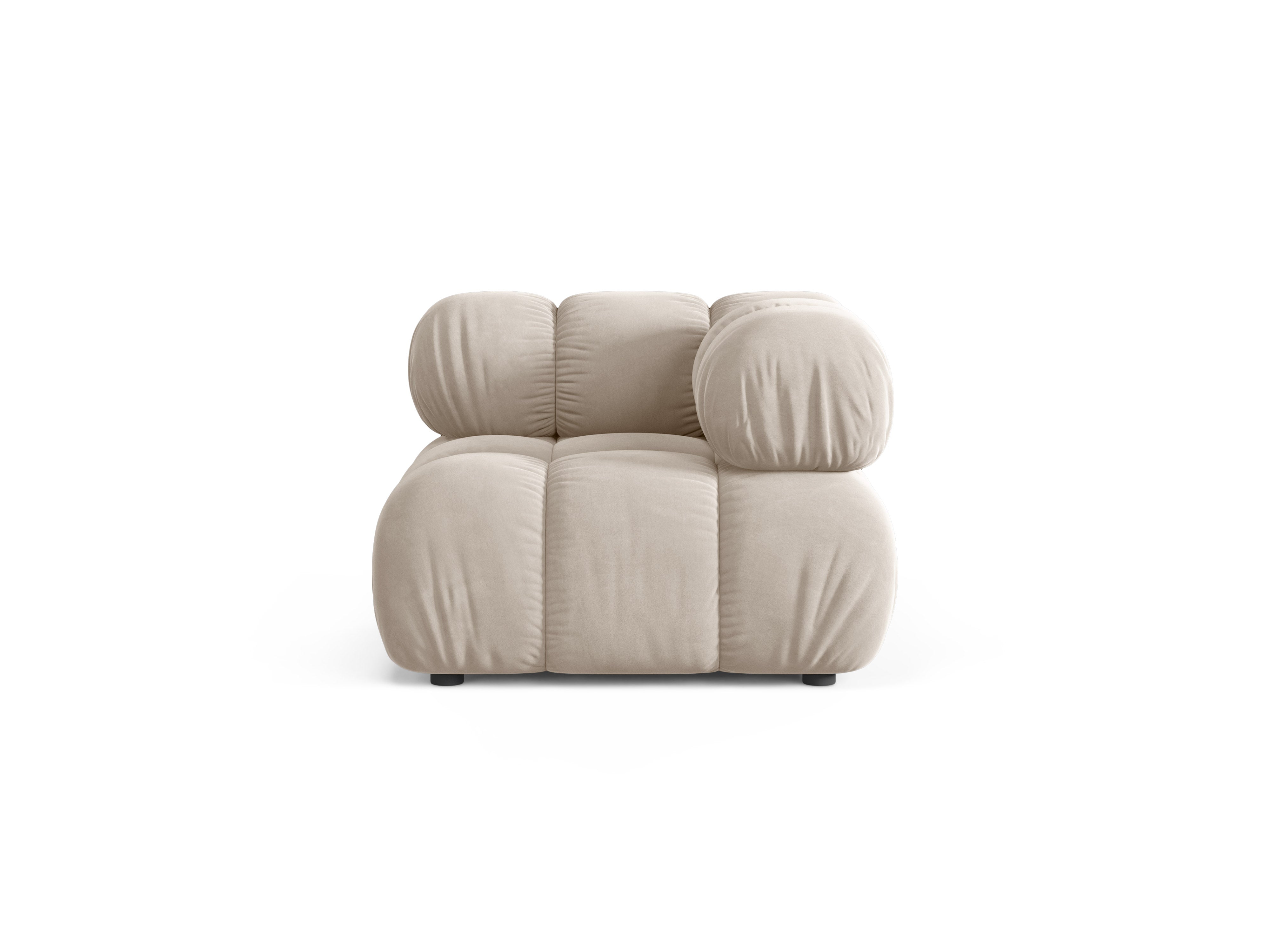 Modulares Samtsofa BELLIS - Beiger Eckmodul
