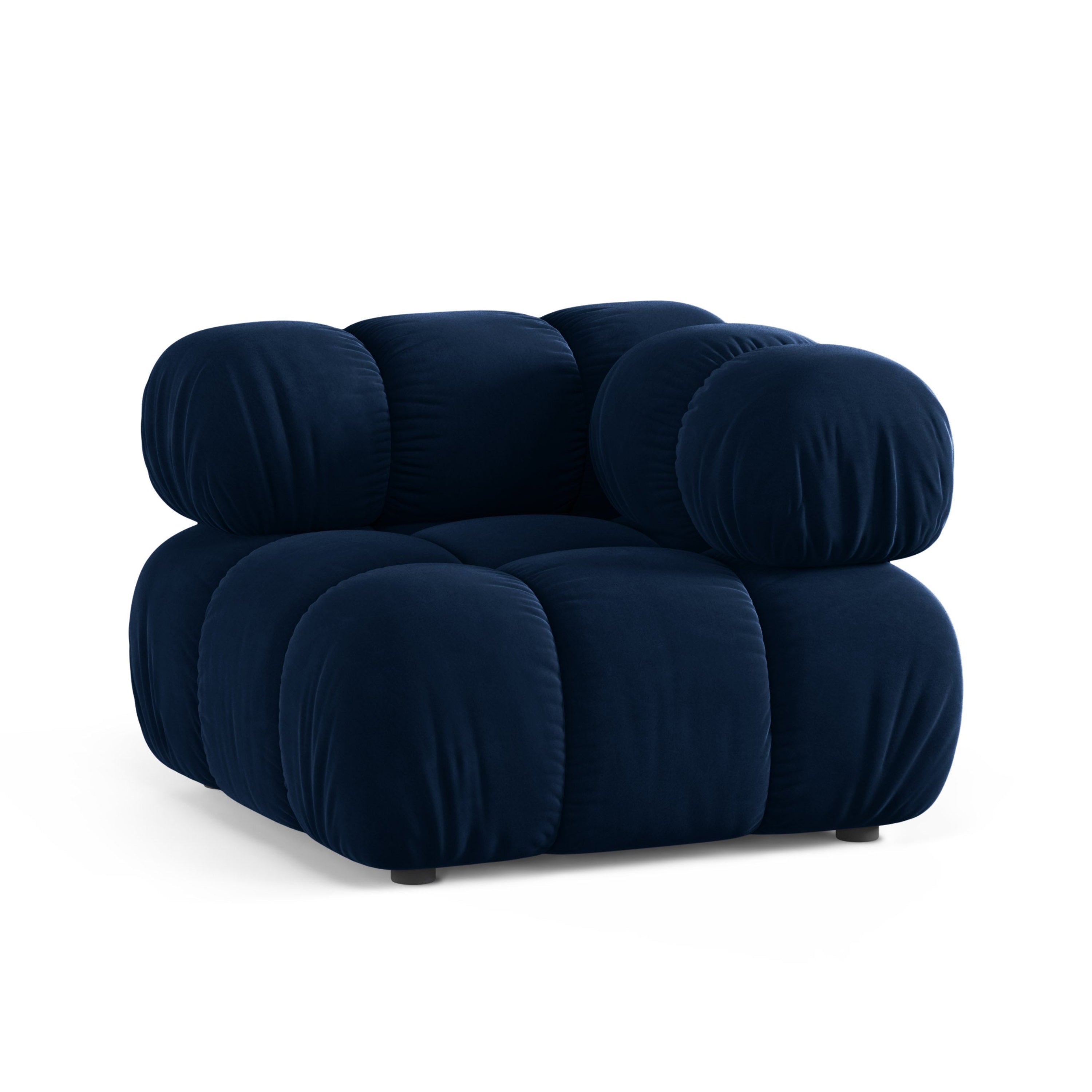 Modulares Samtsofa BELLIS - Eckmodul in königsblau