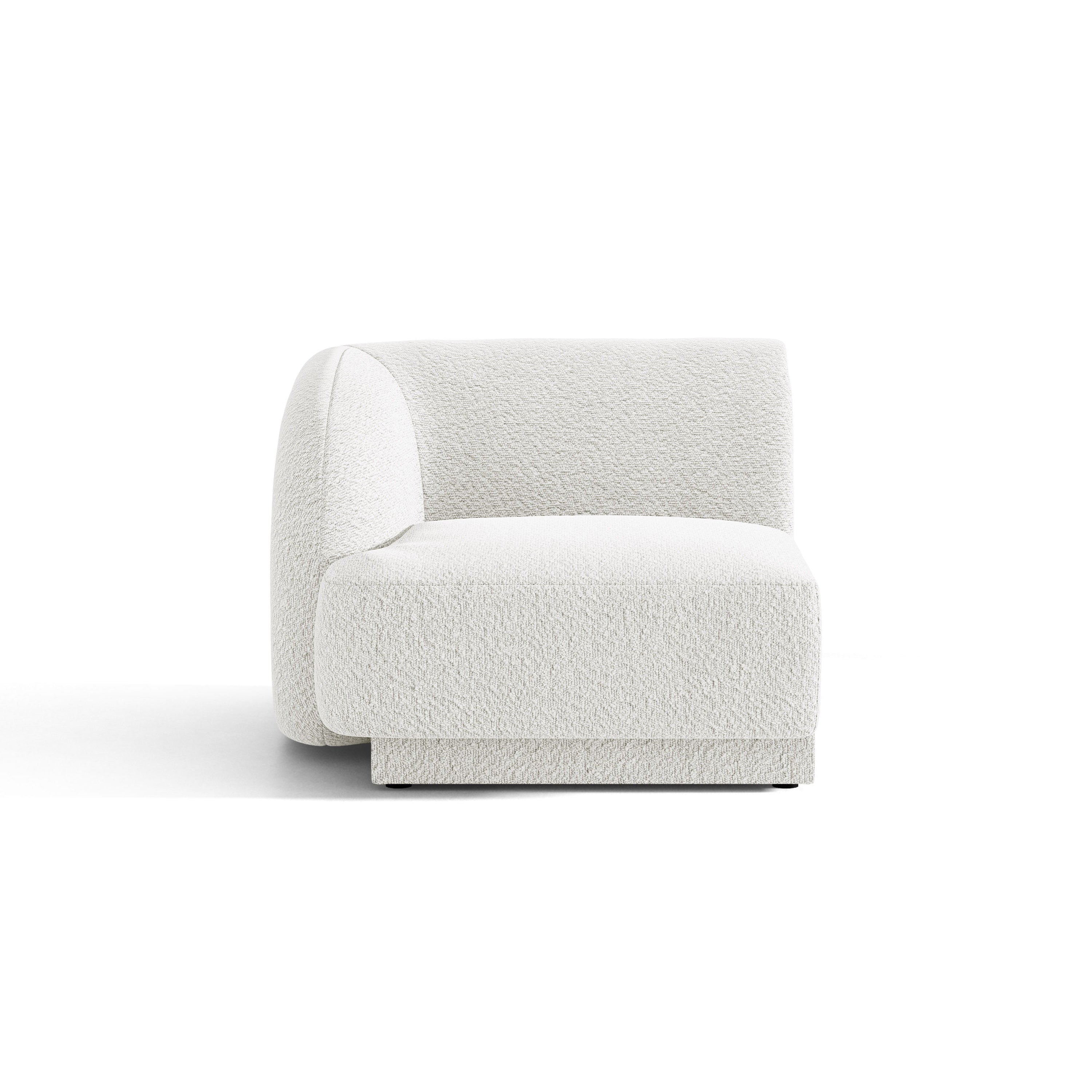 Modulsofa MILEY - linkes Modul in weißem Boucle