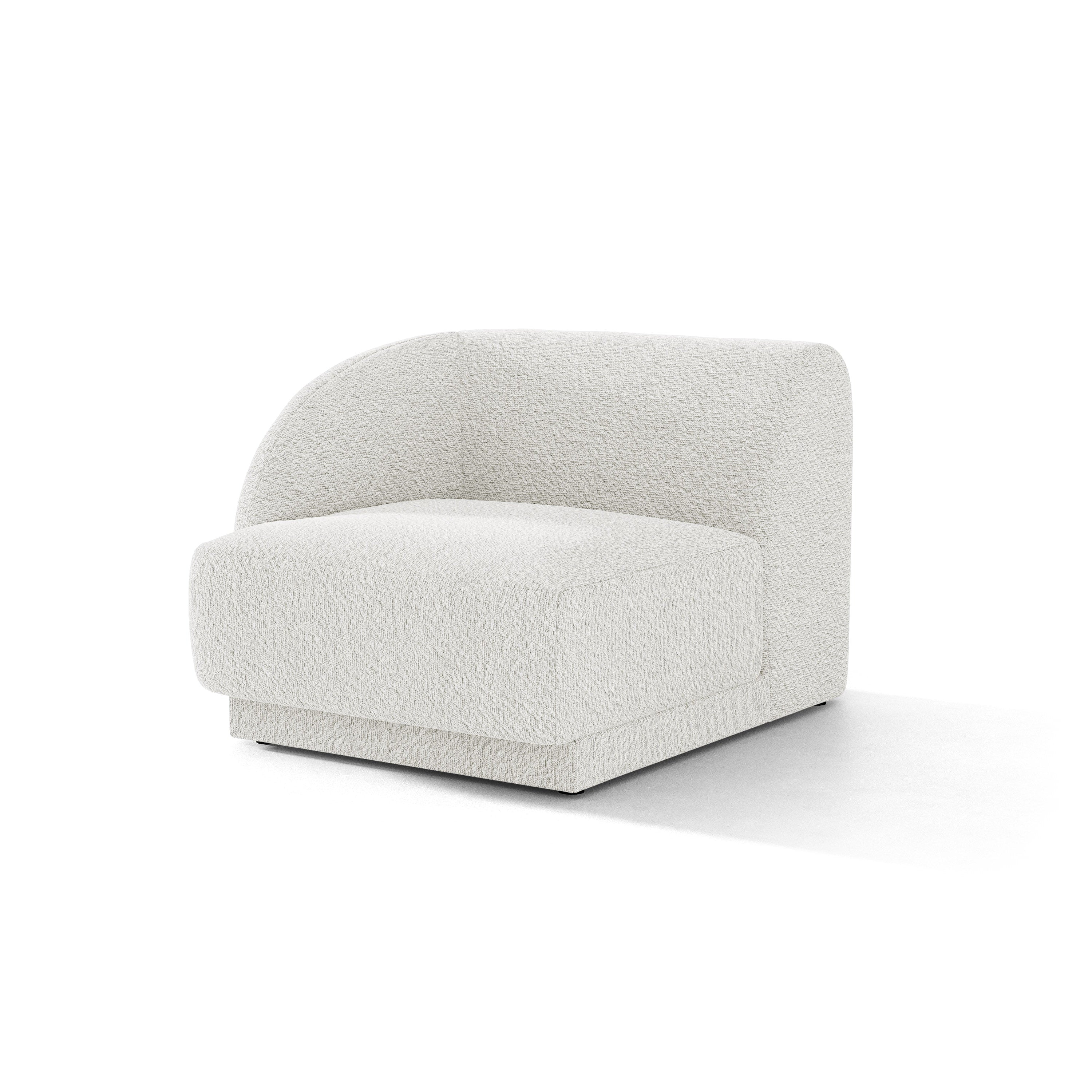 Modulsofa MILEY - linkes Modul in weißem Boucle