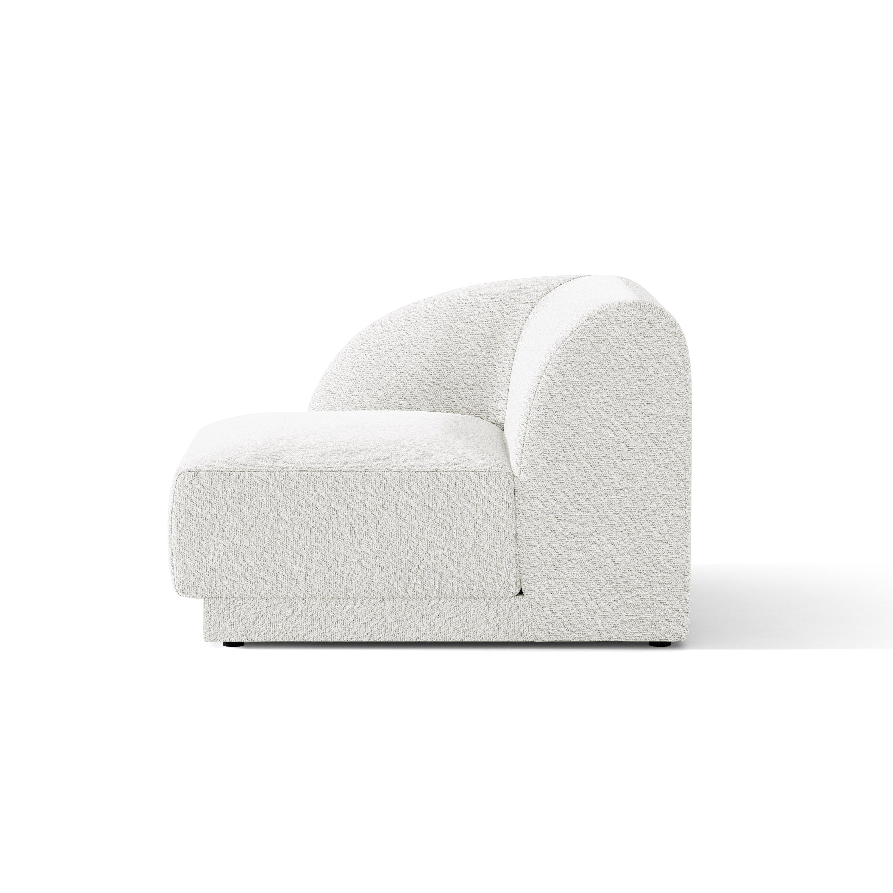 Modulsofa MILEY - linkes Modul in weißem Boucle