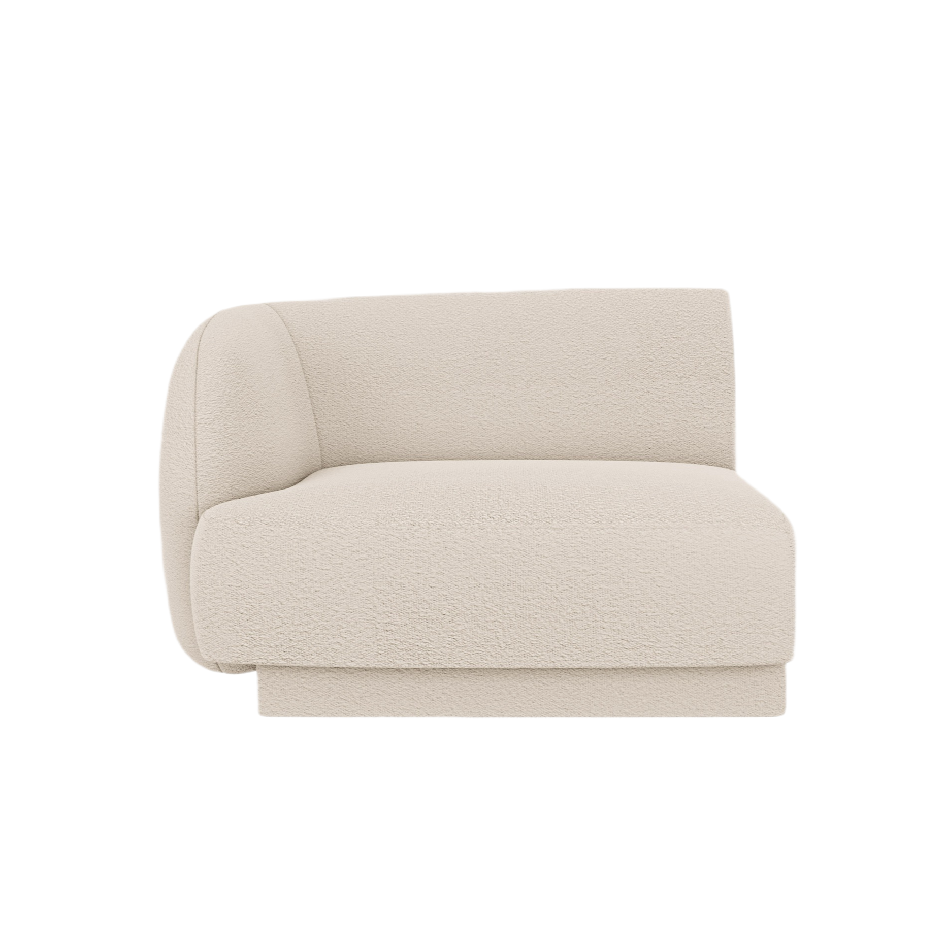 Modulsofa MILEY - linkes Element in beigem Boucle