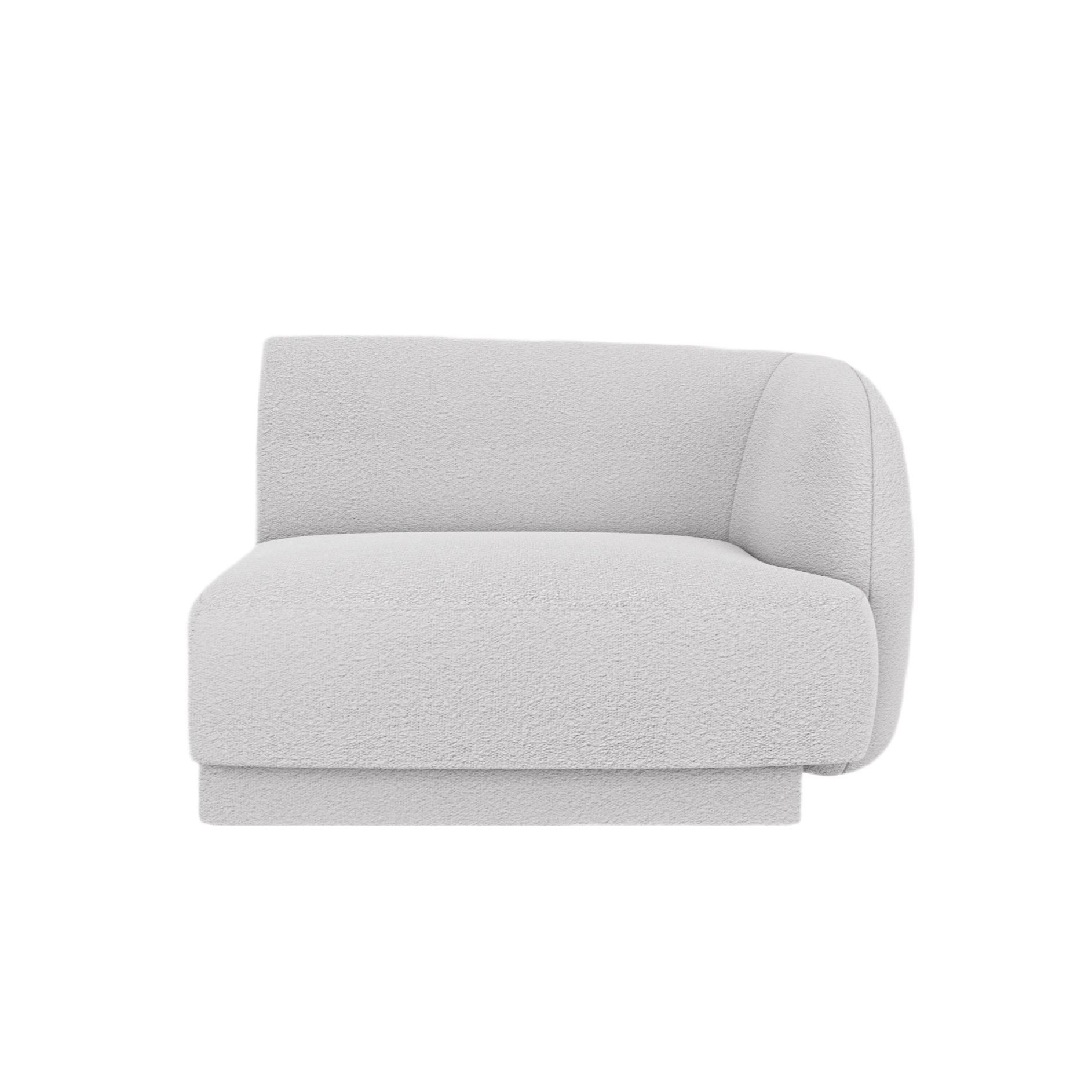 MILEY Modular Sofa - Right Side Module Light Gray Boucle