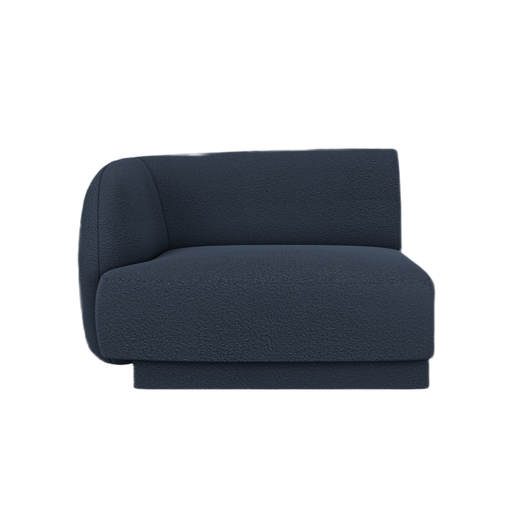 Modulares Sofa MILEY - linkes Modul in dunkelblauem Boucle