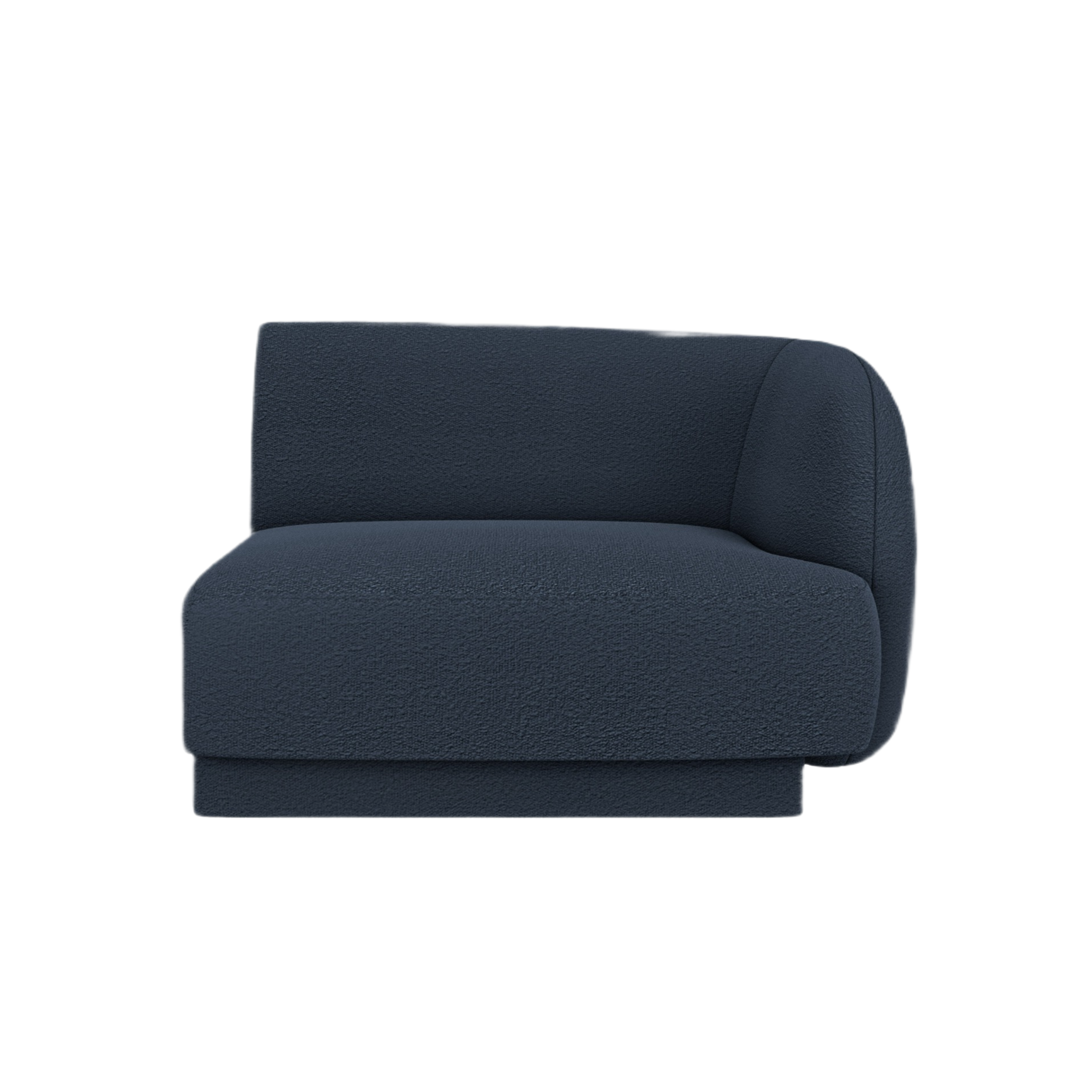Modulares Sofa MILEY - rechter Modul in dunkelblauem Boucle