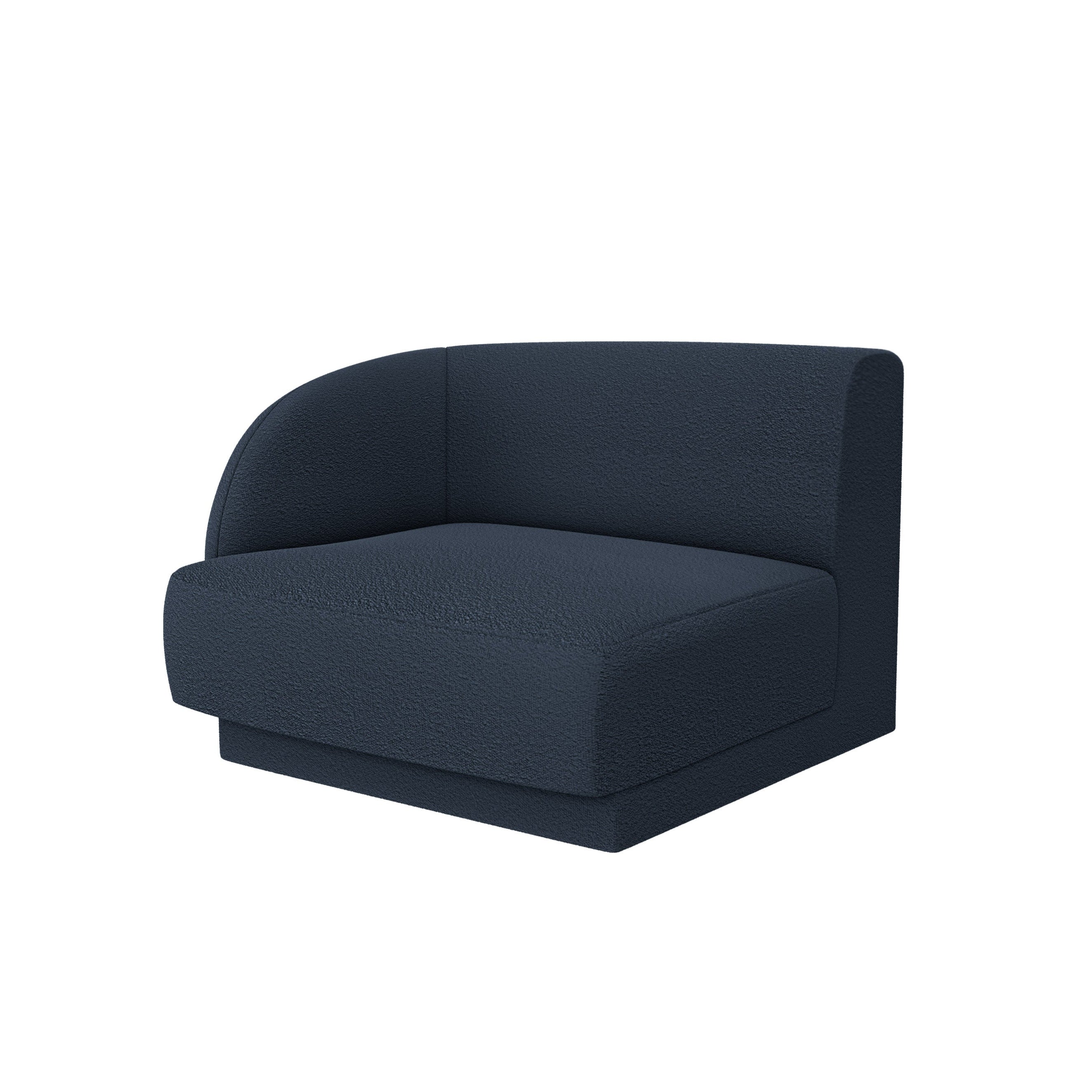 Modulares Sofa MILEY - linkes Modul in dunkelblauem Boucle