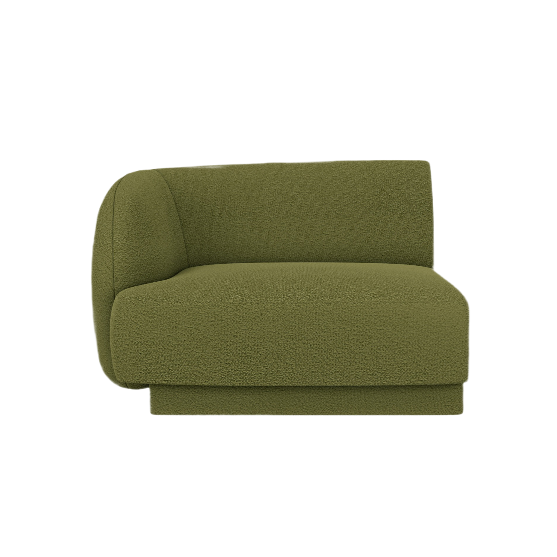 MILEY Modular Sofa - Left-Side Module Green Boucle