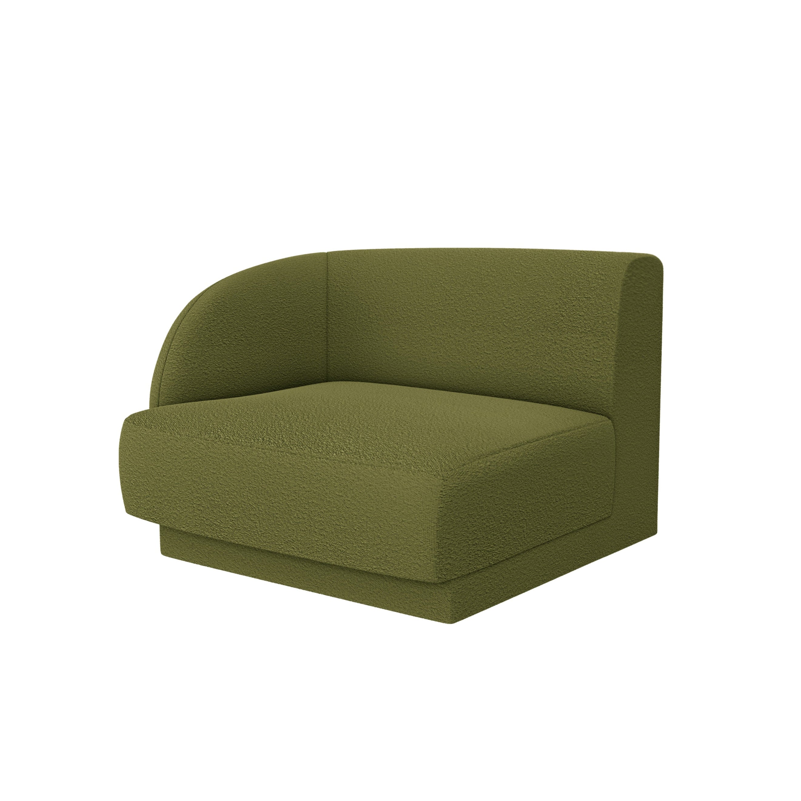 MILEY Modular Sofa - Left-Side Module Green Boucle