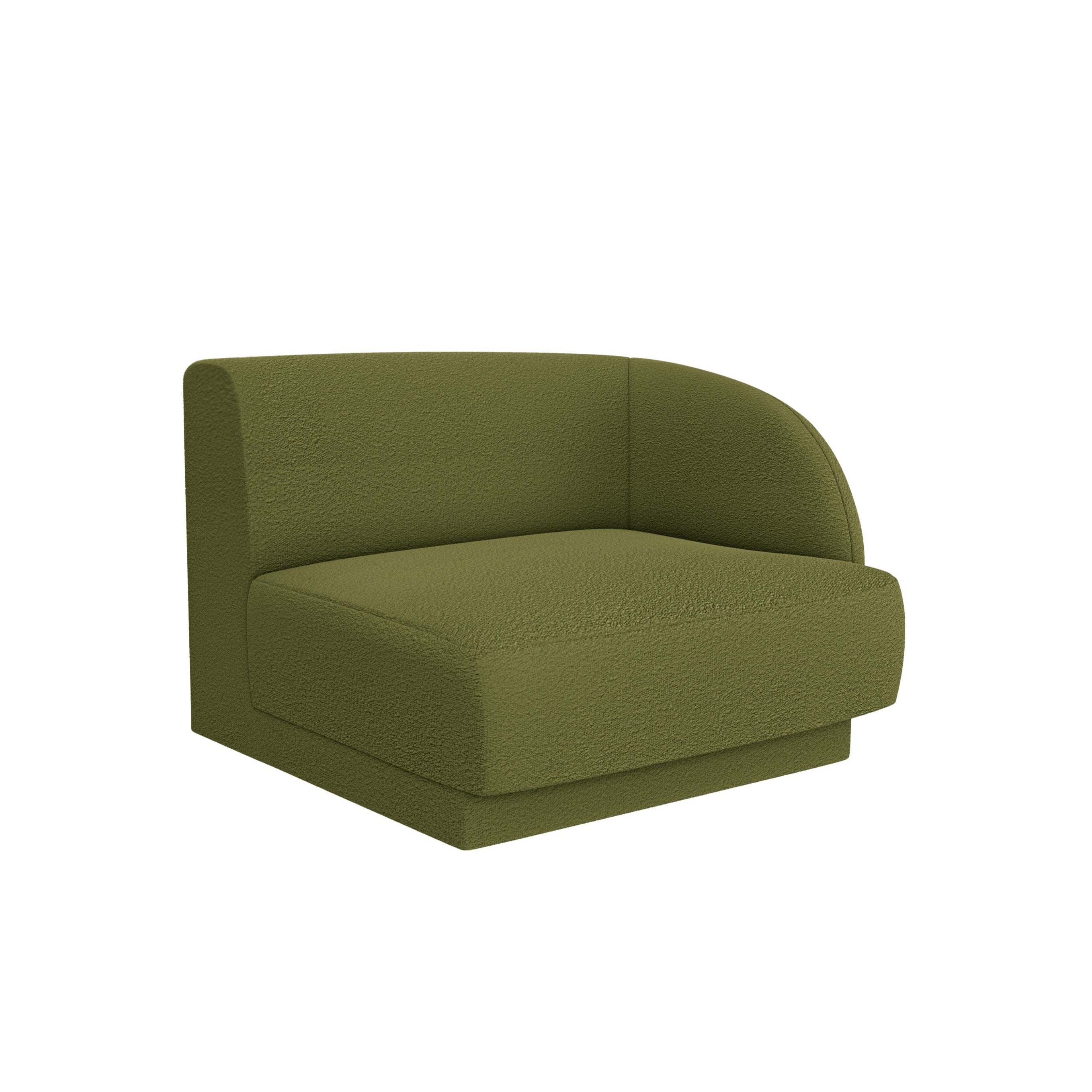 MILEY Modular Sofa - Right Side Module Green Boucle