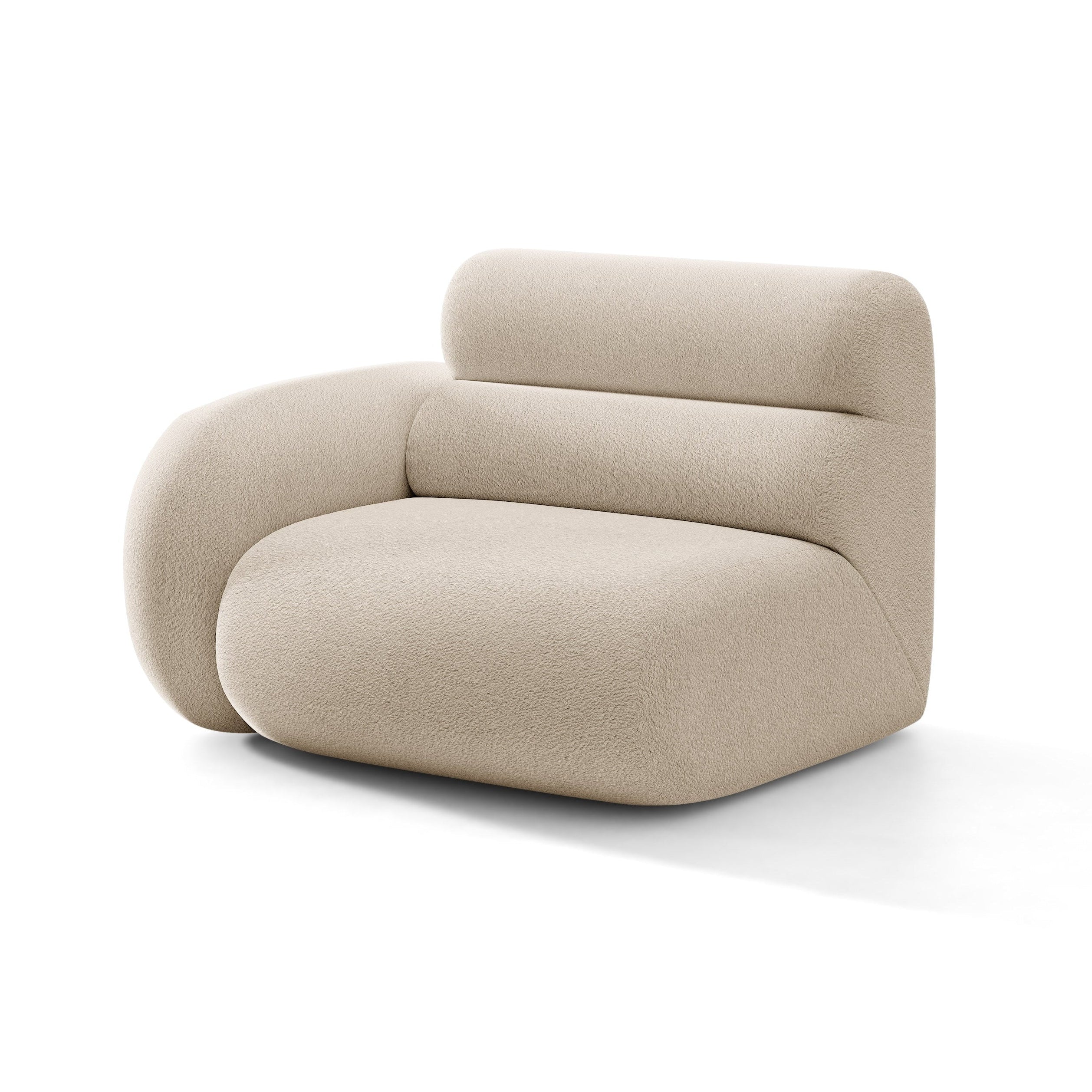 Modulares Sofa NEO - linkes Element in beigem Boucle