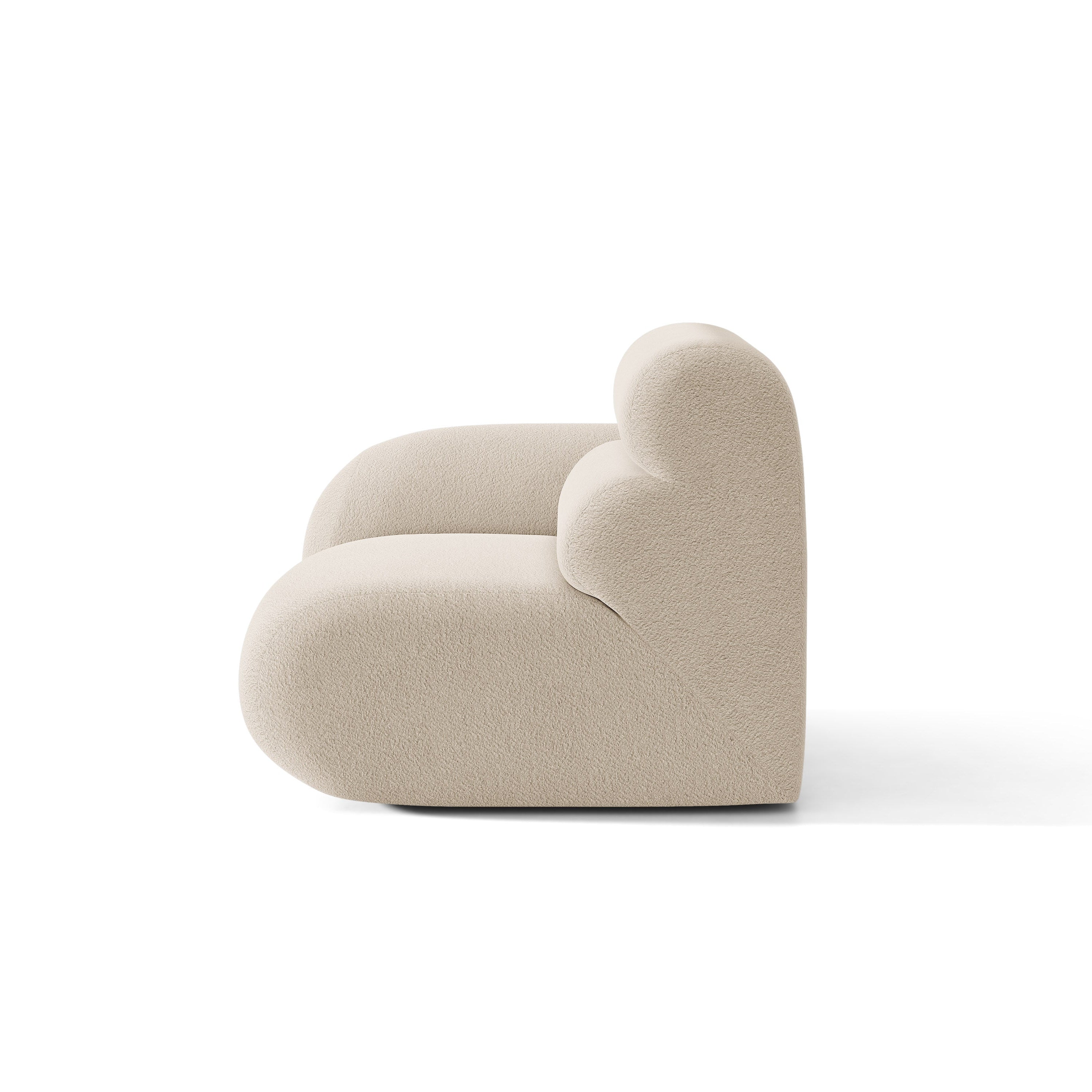 Modulares Sofa NEO - linkes Element in beigem Boucle