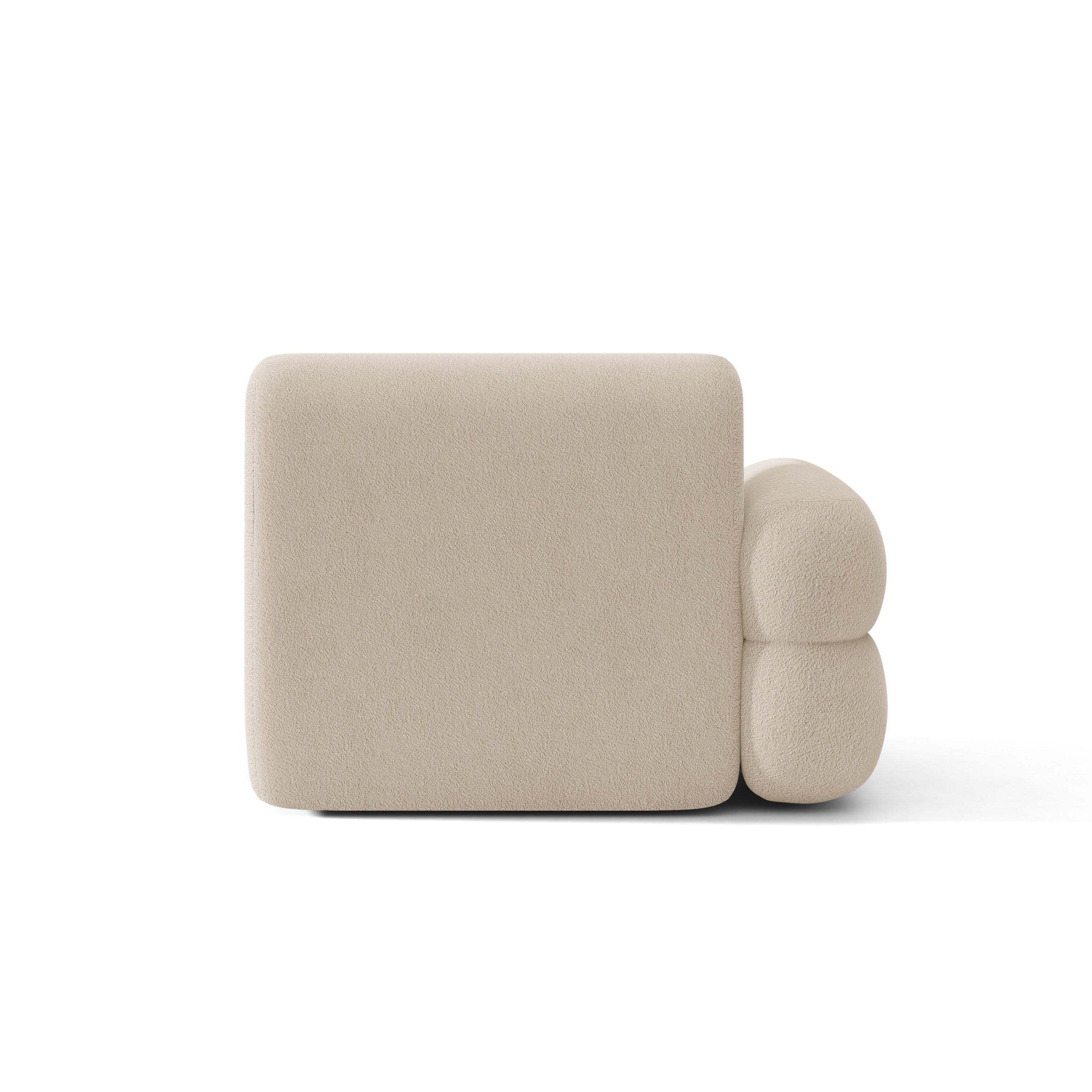 Modulares Sofa NEO - linkes Element in beigem Boucle