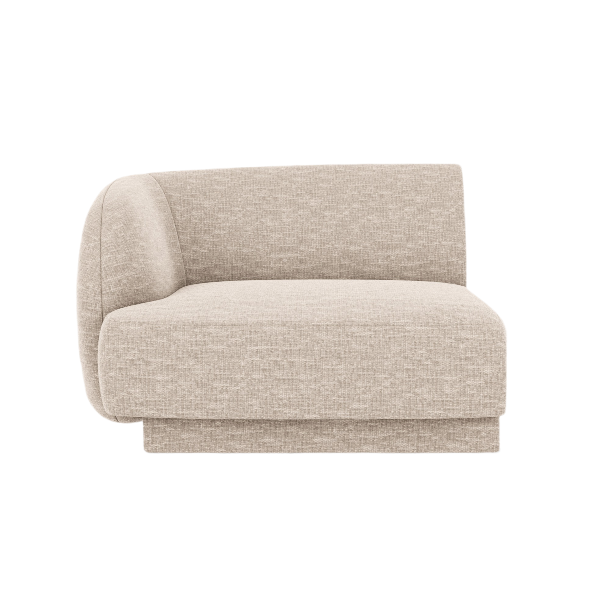 Modulsofa MILEY - linkes Modul in beige samtweichem Chenille