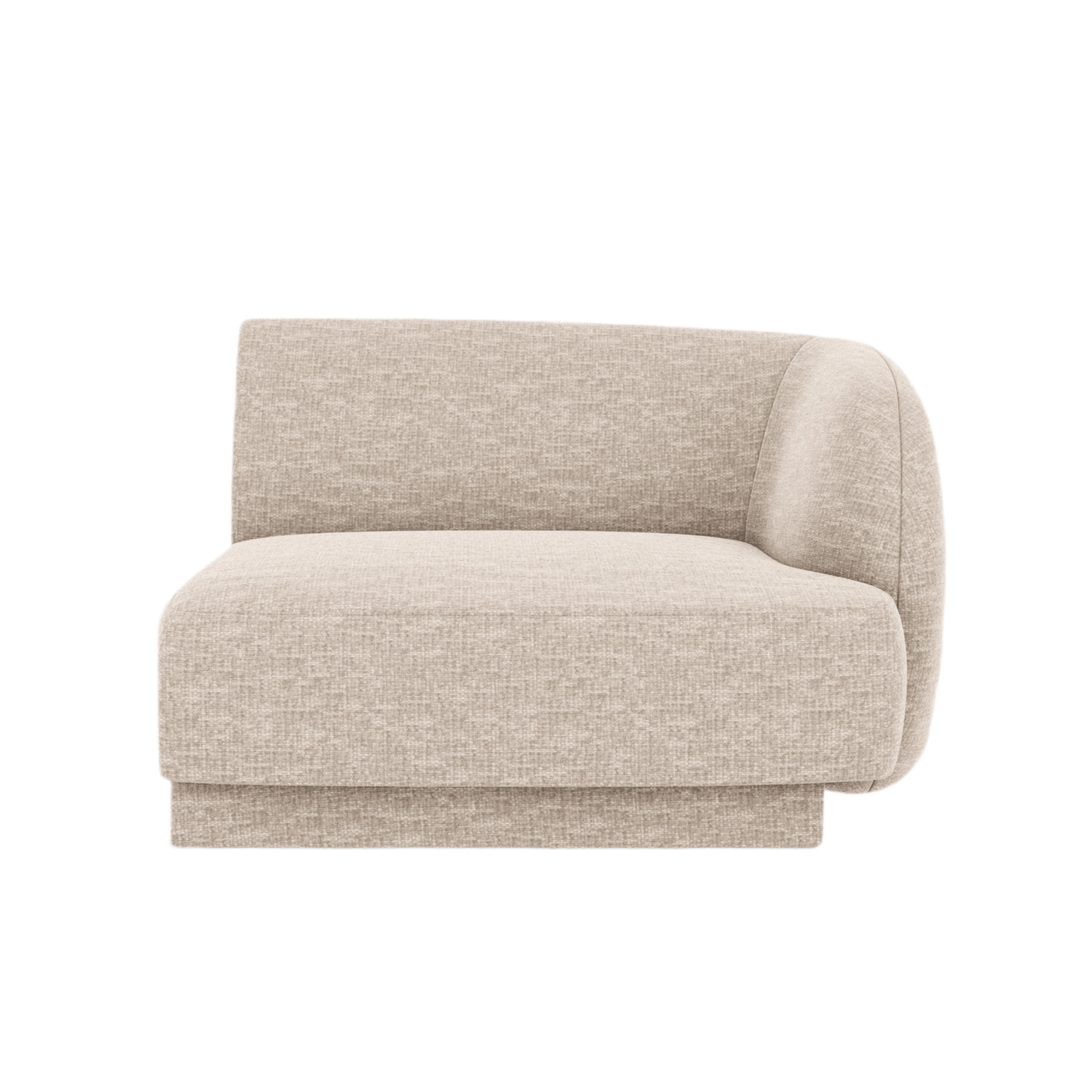MILEY Modular Sofa - Right Side Module in Beige Silky Chenille