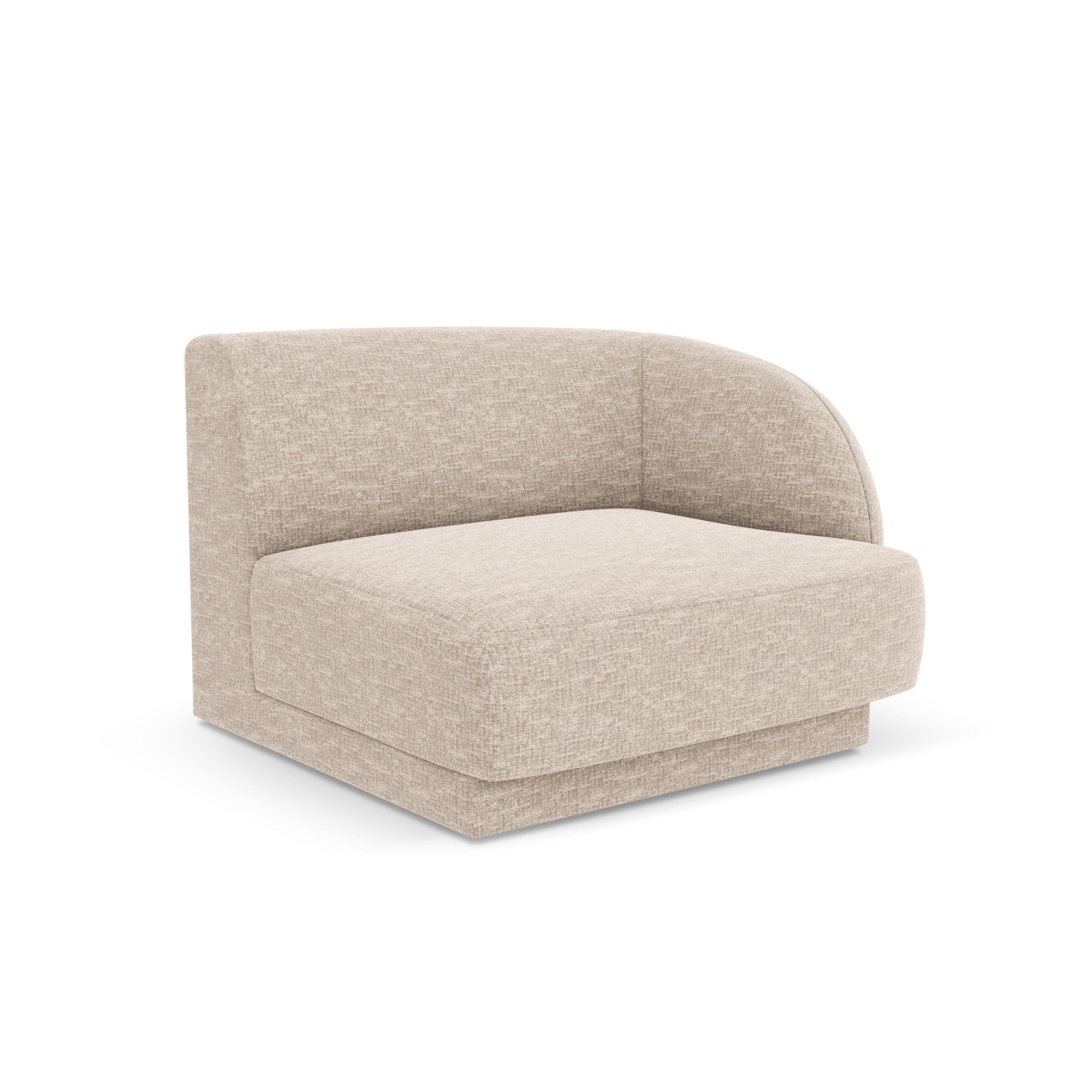 MILEY Modular Sofa - Right Side Module in Beige Silky Chenille