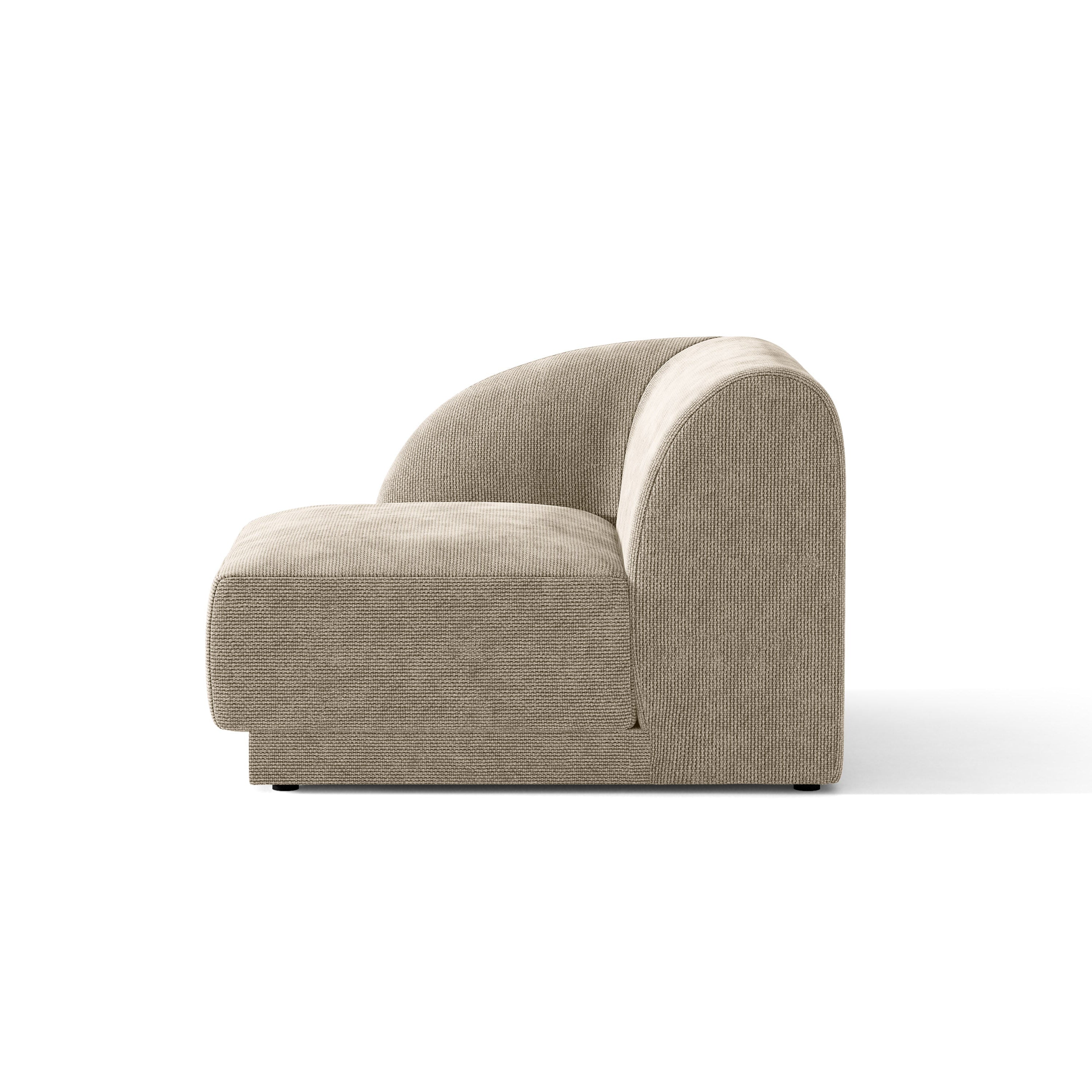 Modulsofa MILEY - linkes Modul in beige samtweichem Chenille
