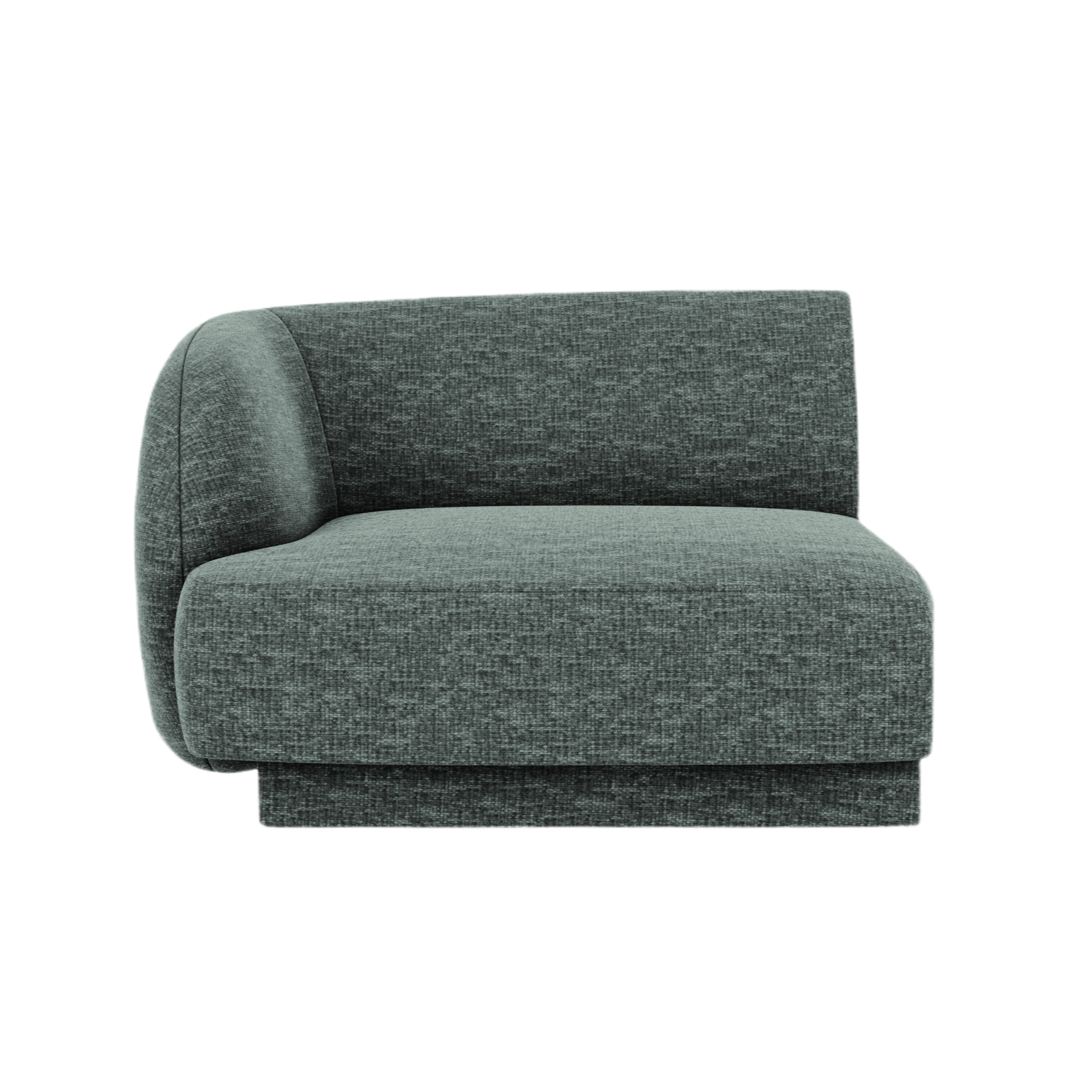 Modulsofa MILEY - linkes Modul in petrolblauem, seidigem Chenille