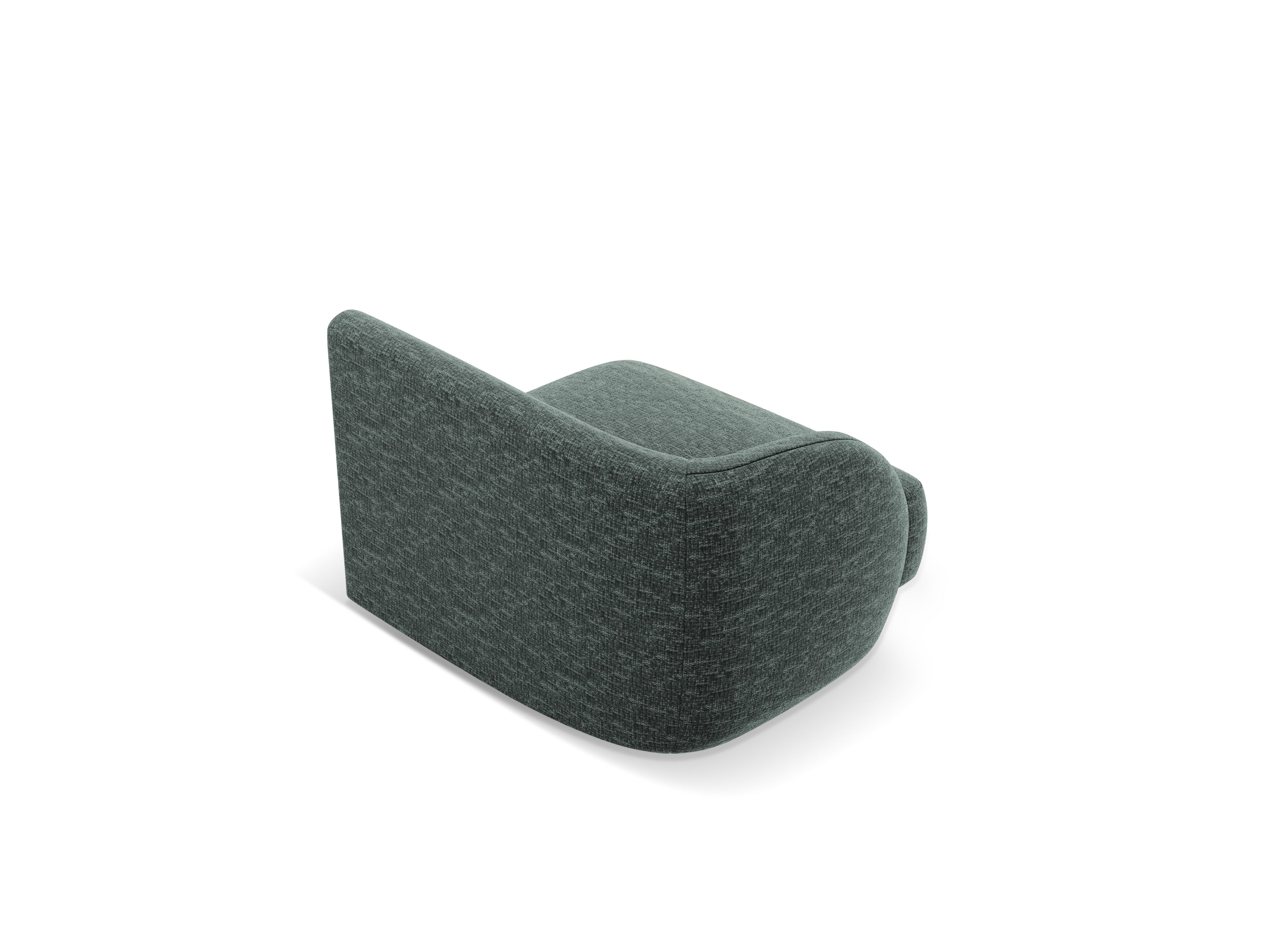 Modulsofa MILEY - linkes Modul in petrolblauem, seidigem Chenille