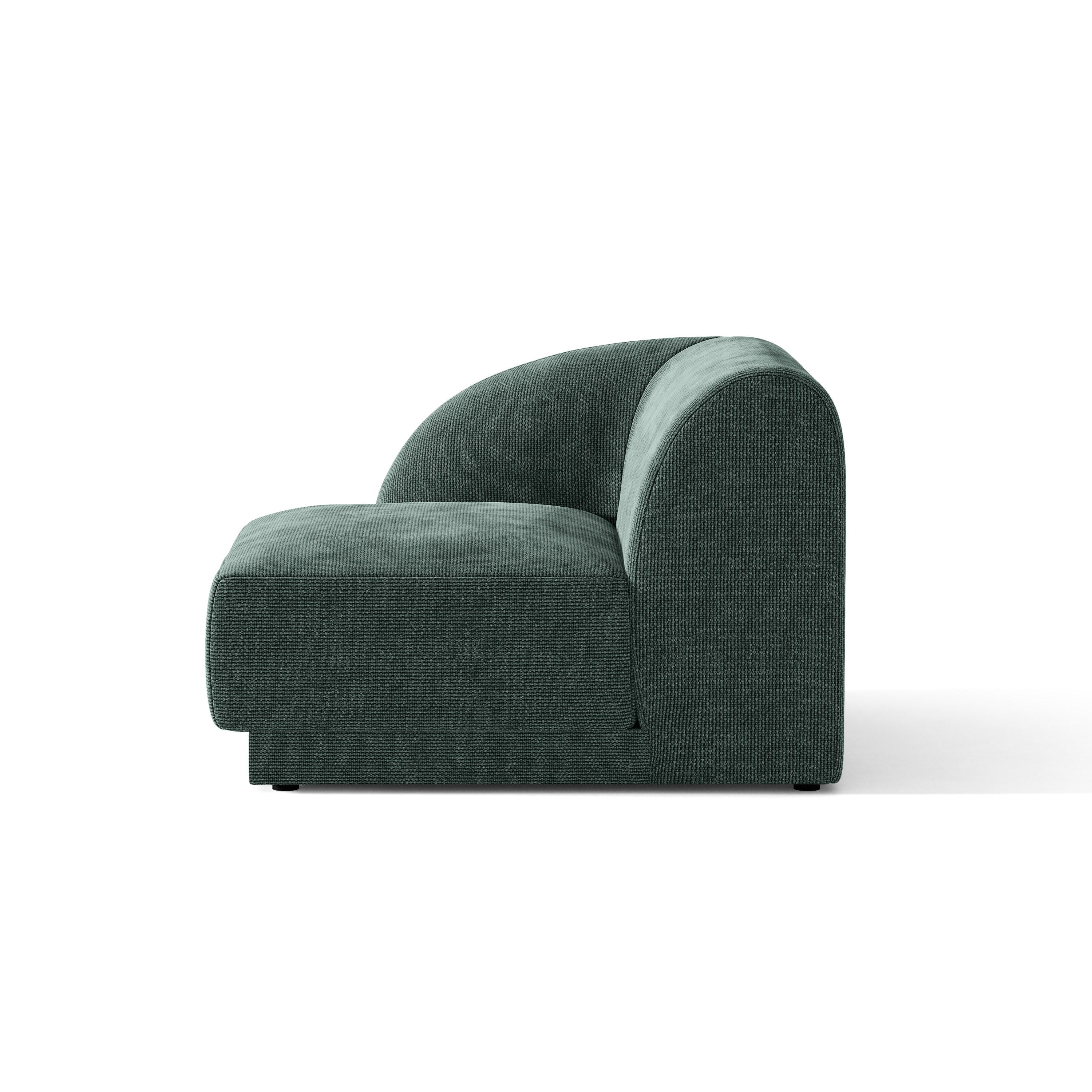 Modulsofa MILEY - linkes Modul in petrolblauem, seidigem Chenille
