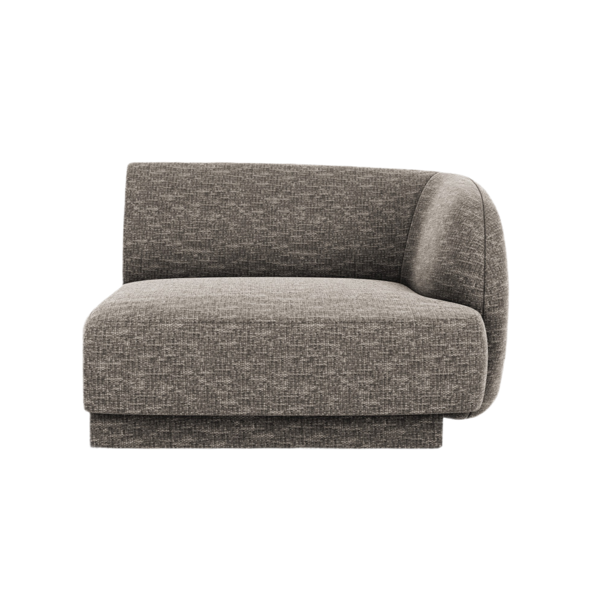 MILEY Modular Sofa - Right Side Module in Silky Gray Chenille