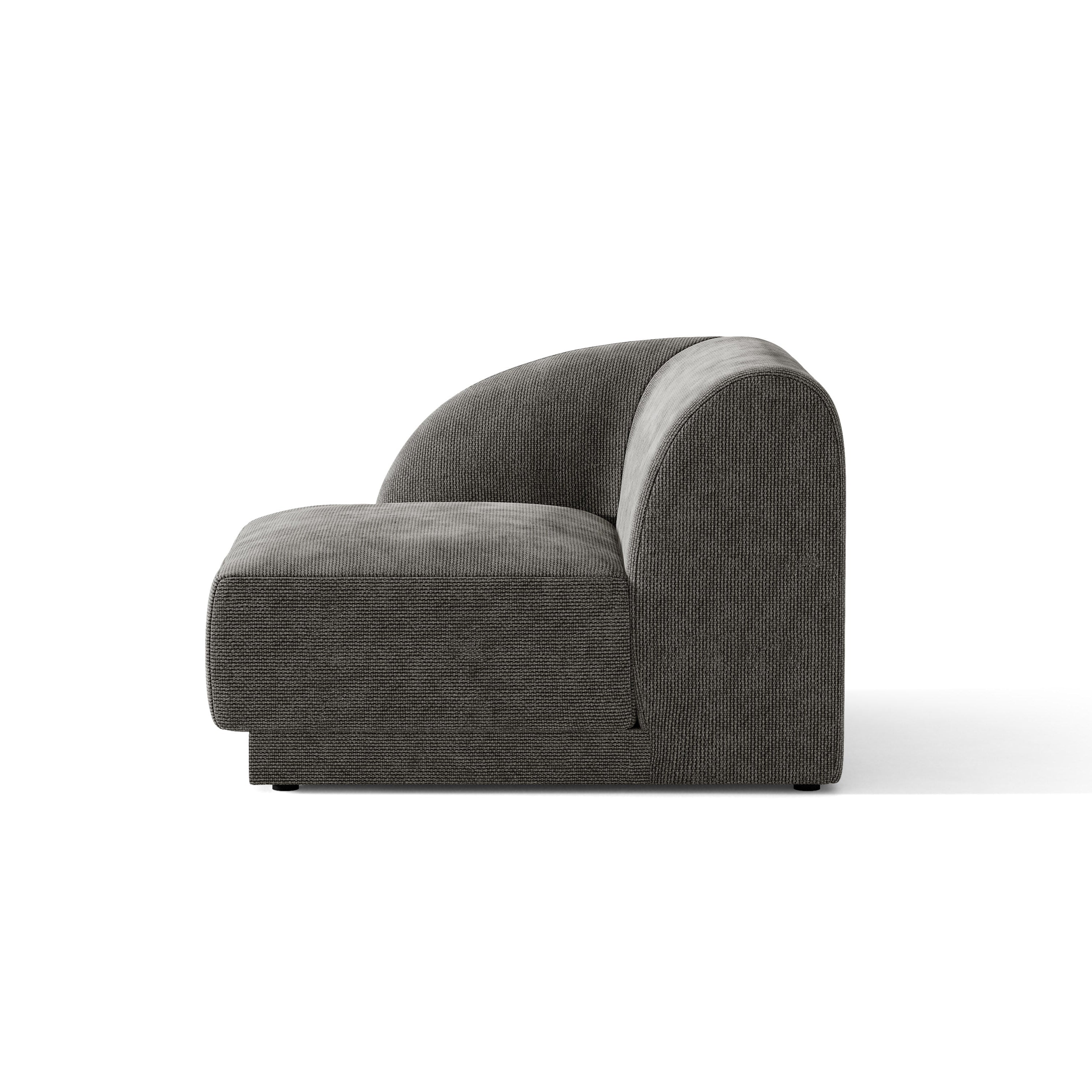 Modulares Sofa MILEY - linkes Modul in grauem, seidigem Chenille
