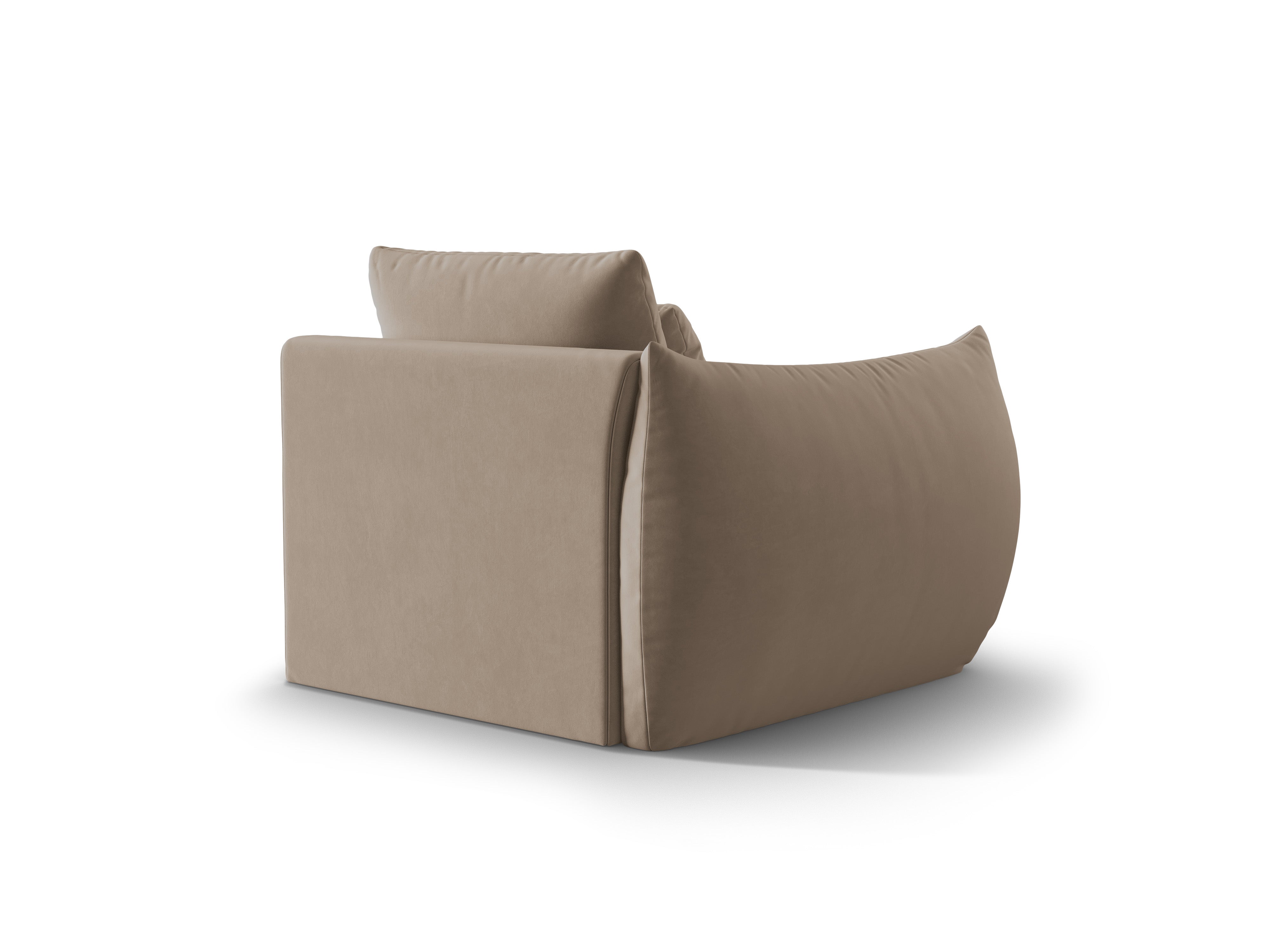 Velvet modular sofa BLOOM - left element light brown