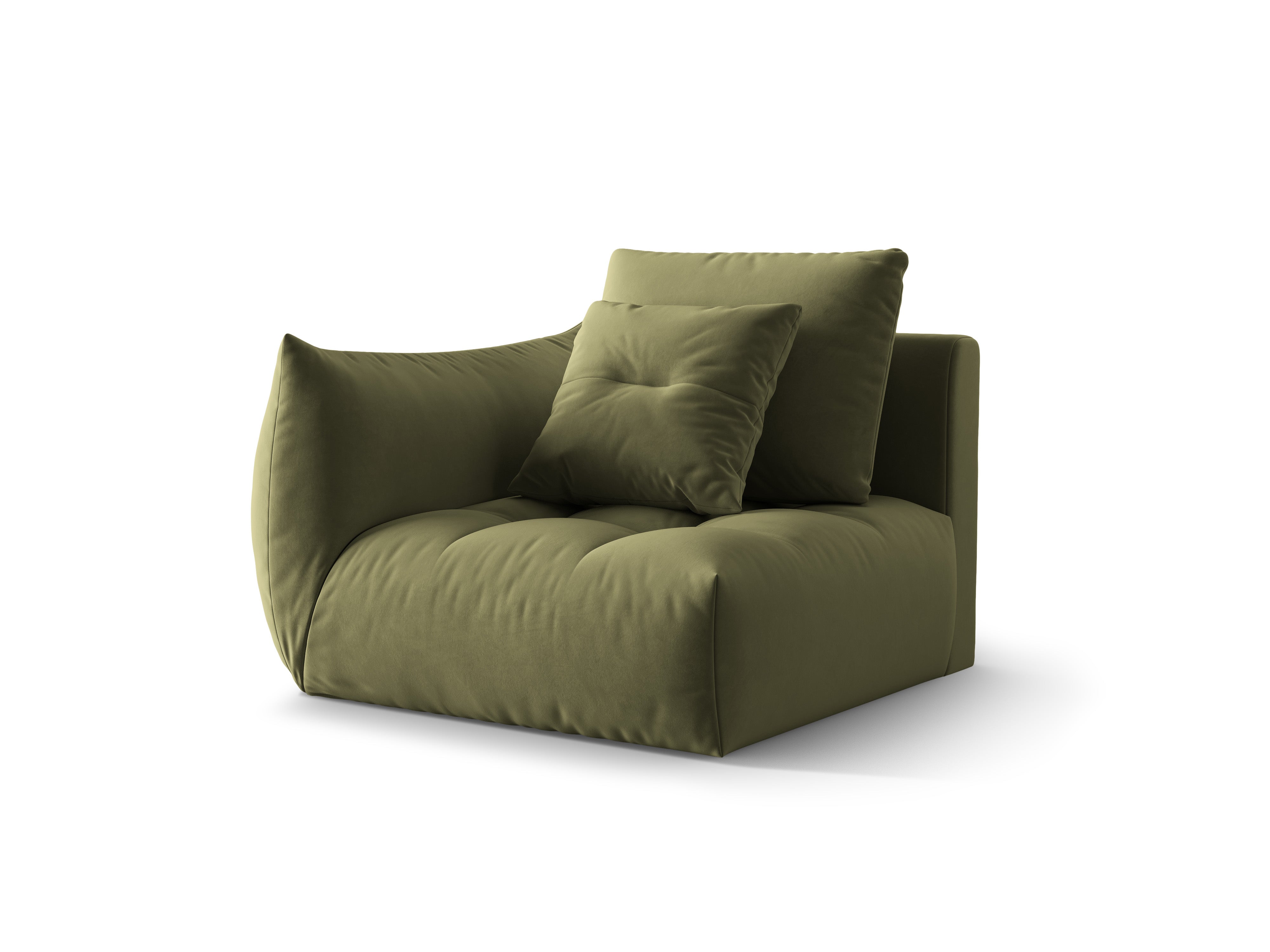 Velvet modular sofa BLOOM - left element green