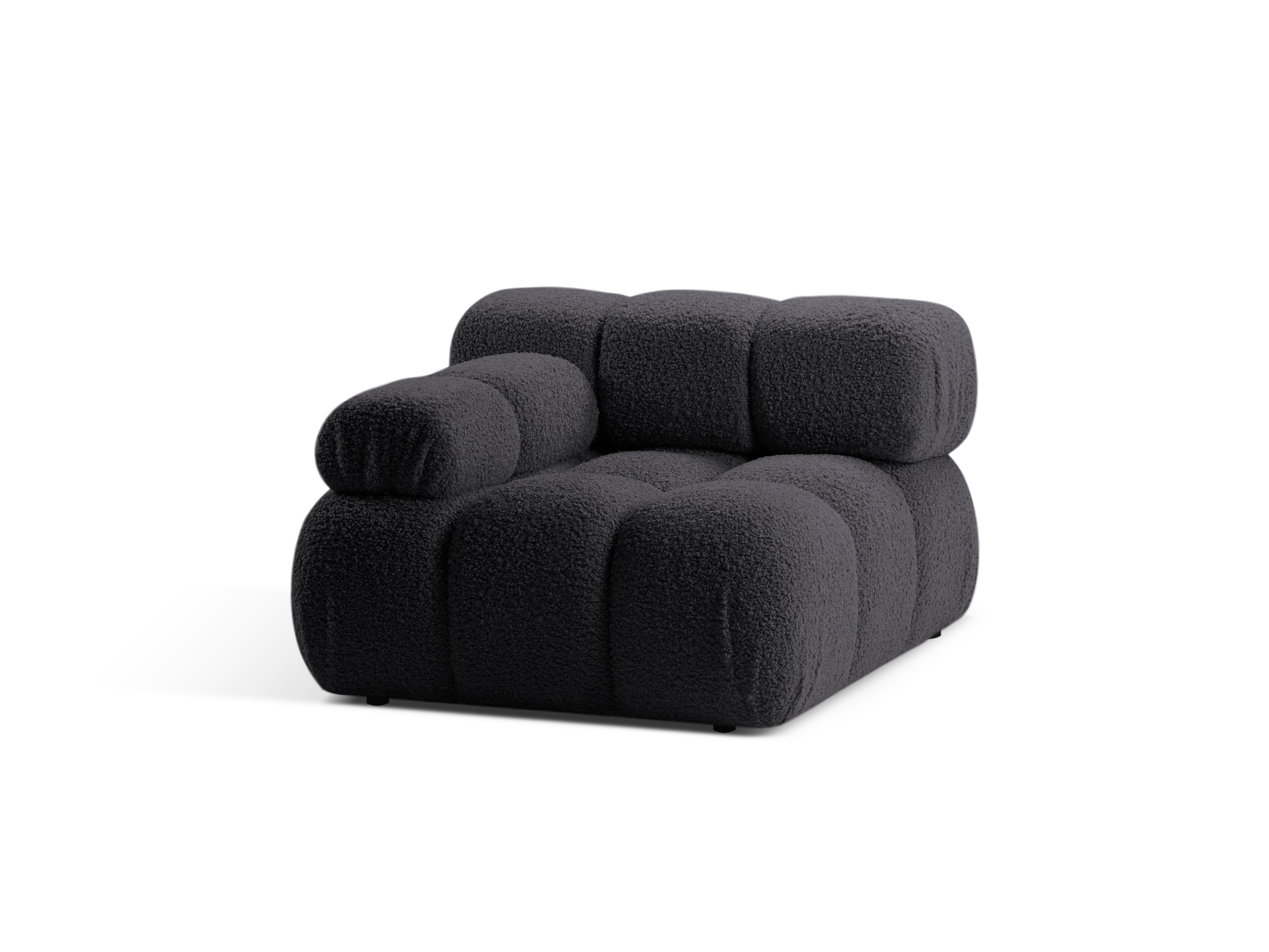 Modulares Sofa BELLIS - linkes Modul in grafitfarbenem Boucle