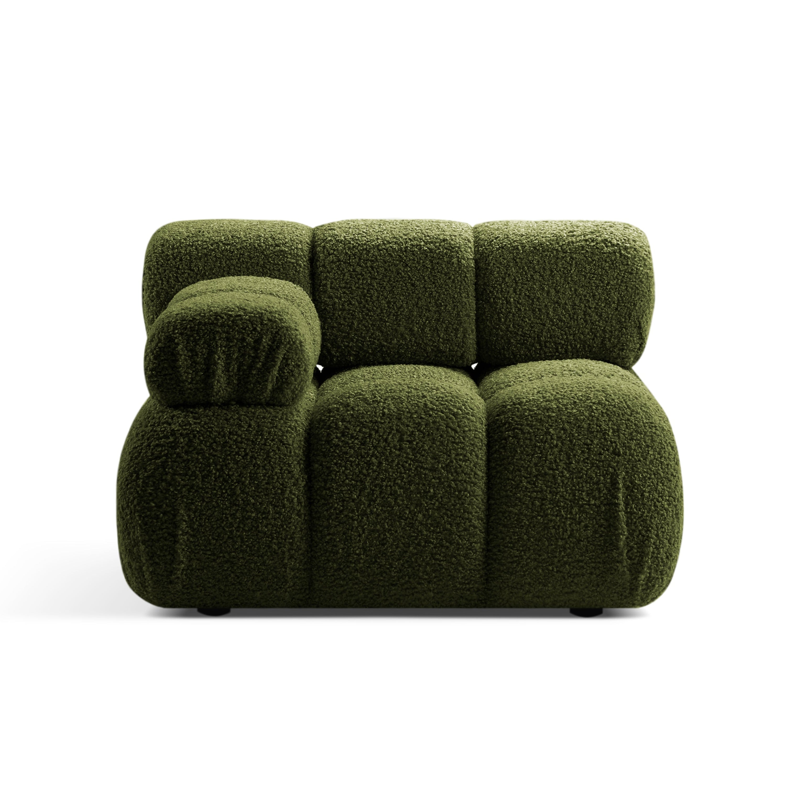 Modulares Sofa BELLIS - linkes Modul in grünem Boucle