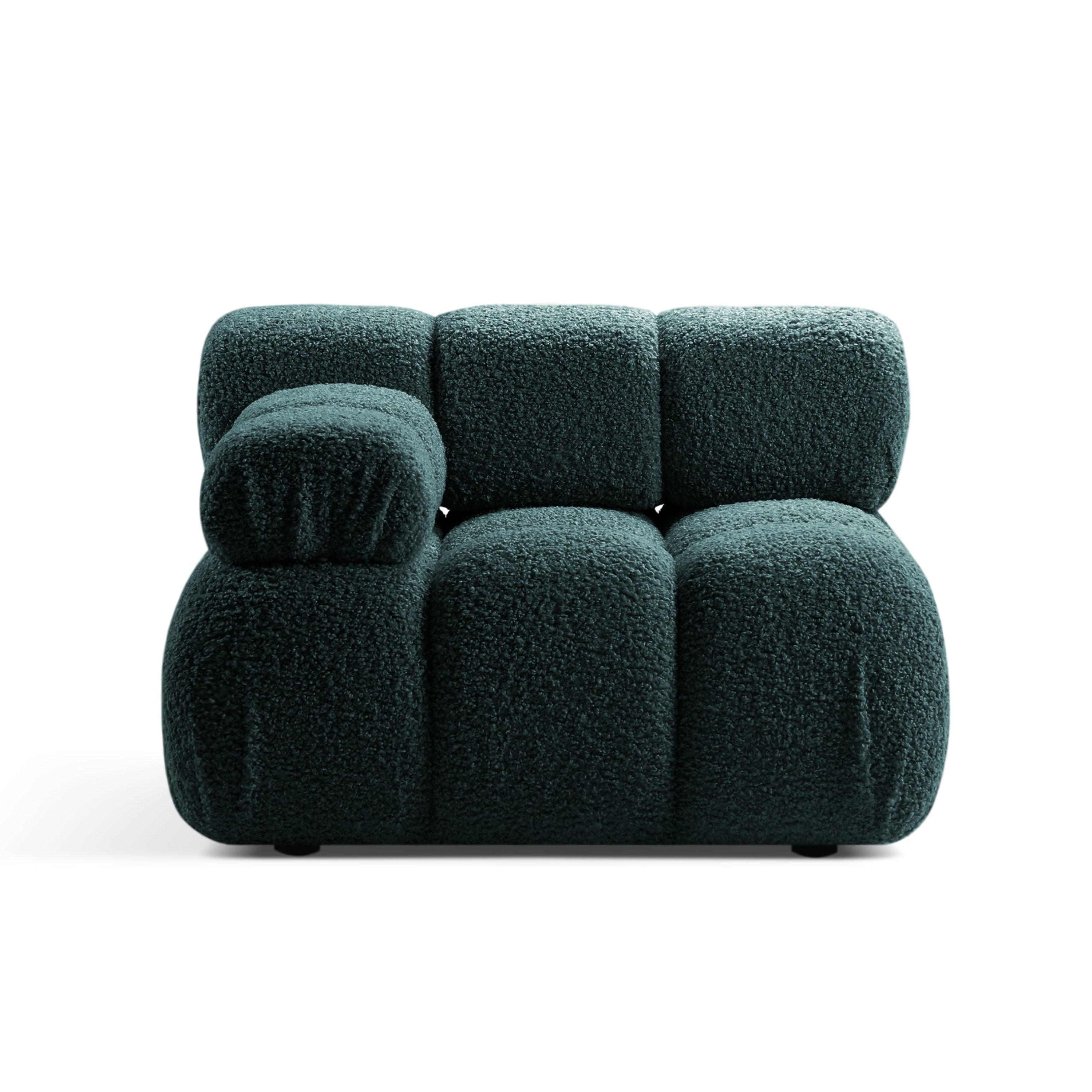 Modulares Sofa BELLIS - linkes tiefes Modul in Petrol Boucle