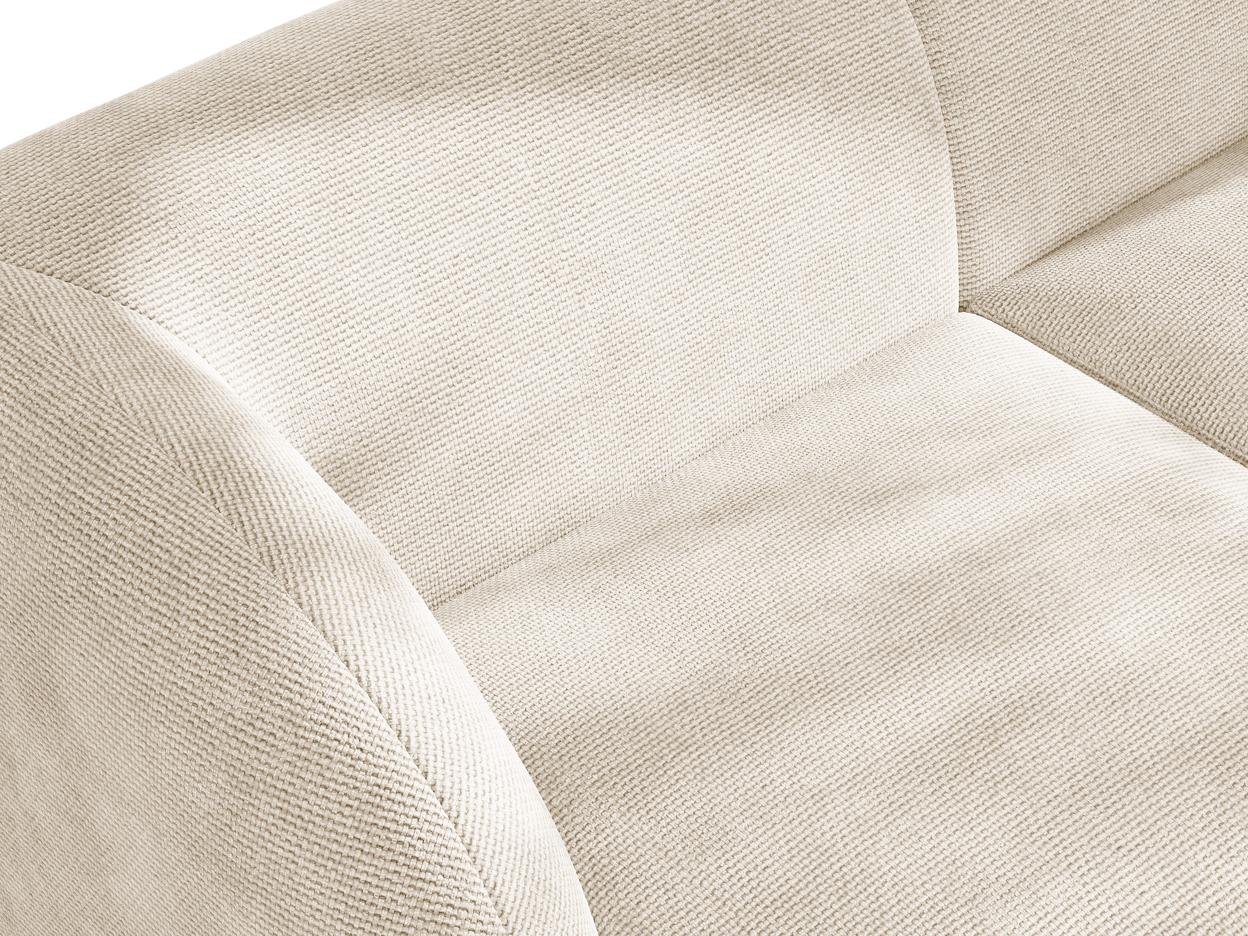Sofa modułowa - moduł lewostronny MILEY kość słoniowa szenil z podłokietnikami