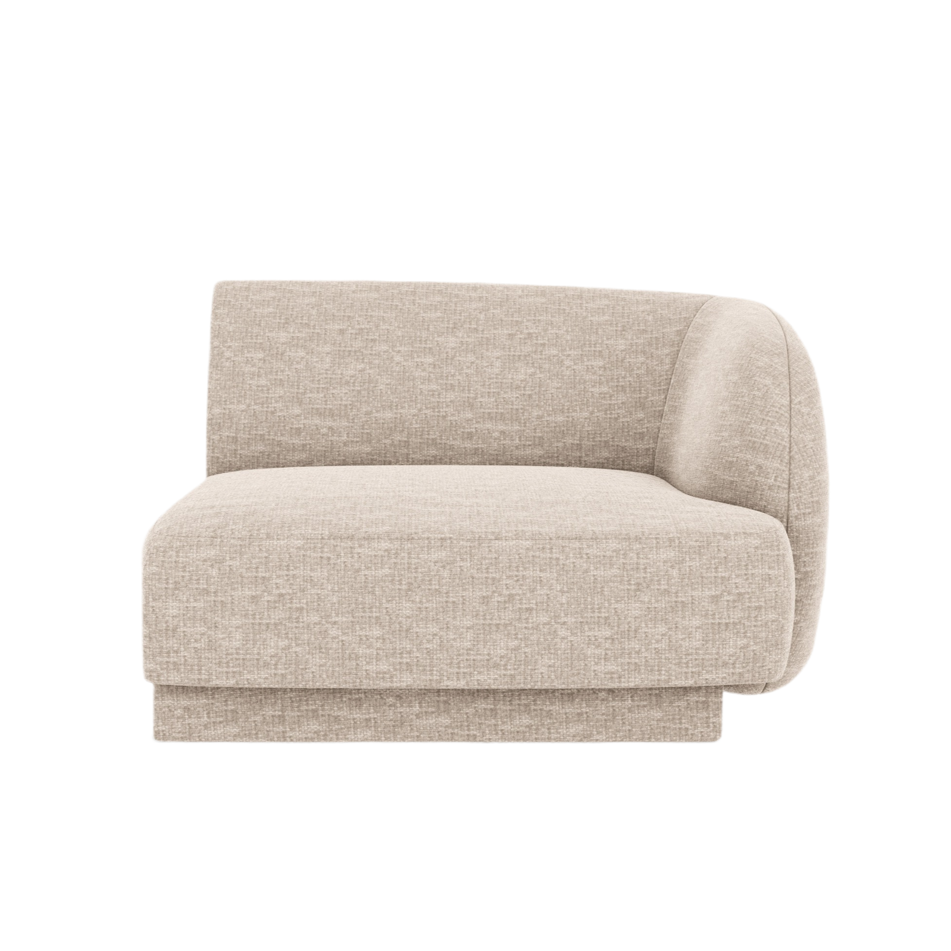 Modular sofa - right module MILEY beige chenille