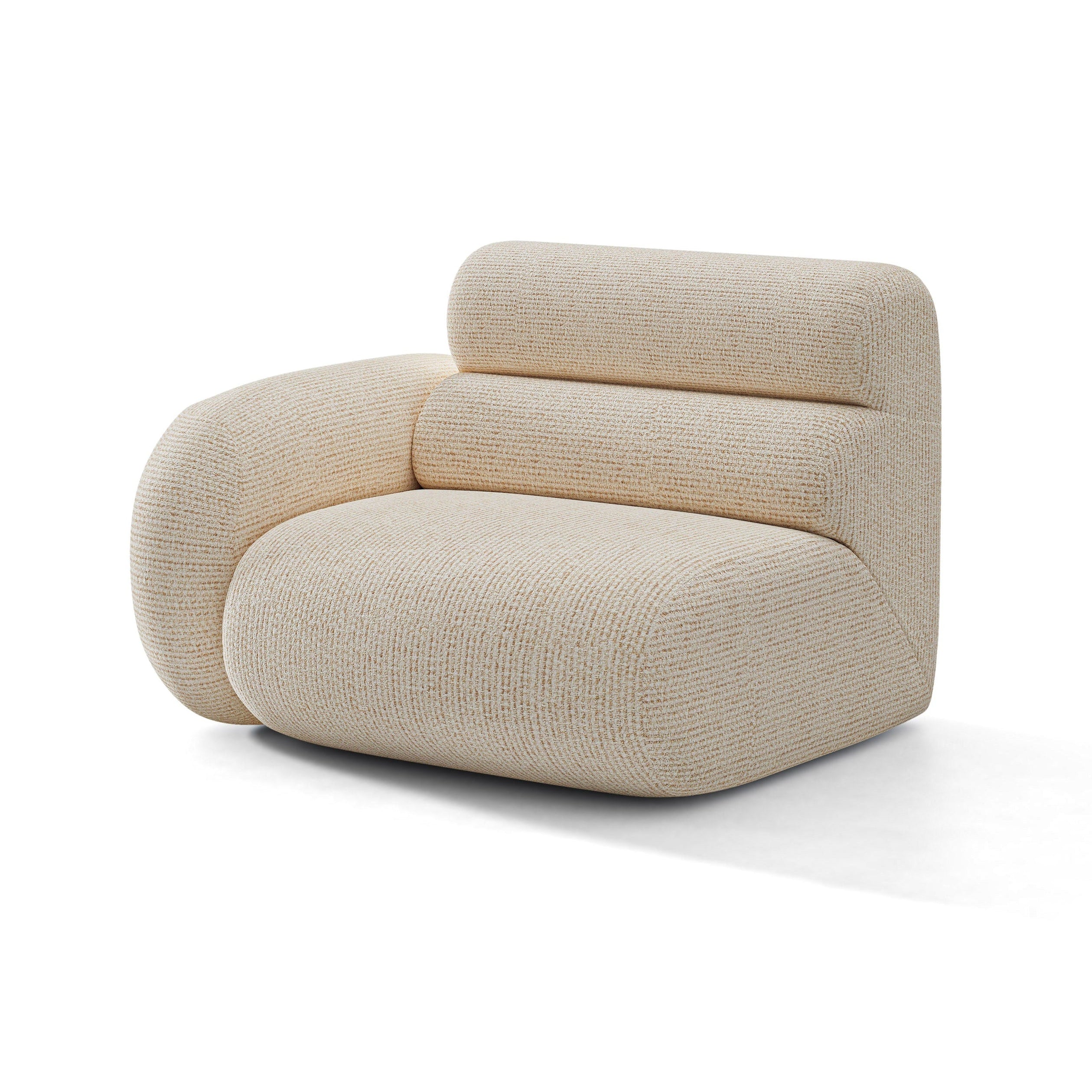 Modulares Sofa NEO - linkes Element in beigem Melange