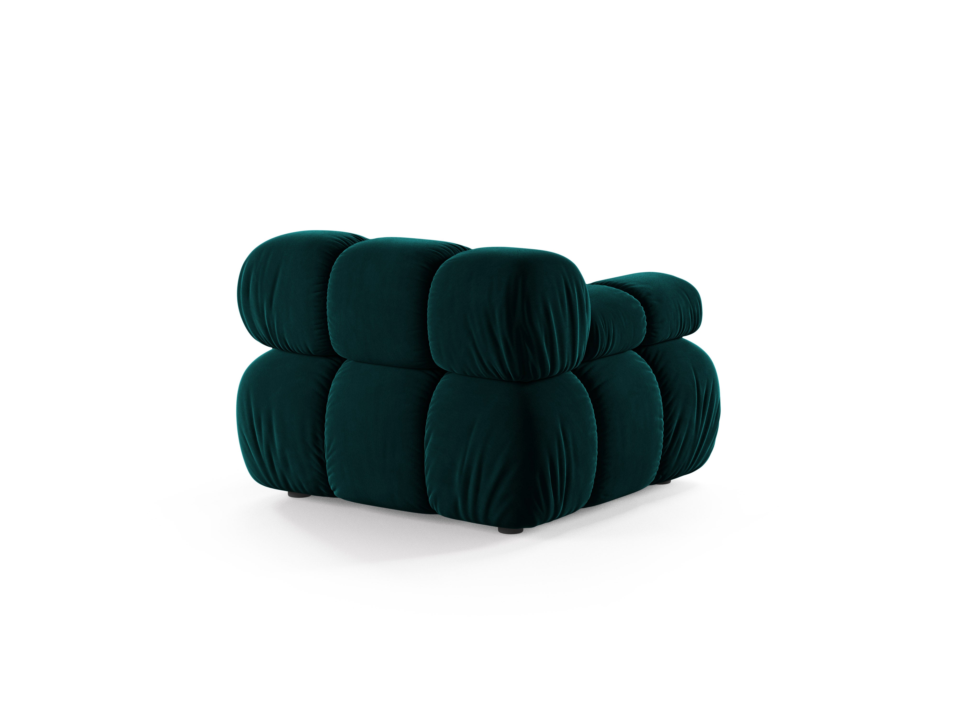 Modulares Sofa BELLIS - linkes tiefes Modul in petrolfarbenem Velours