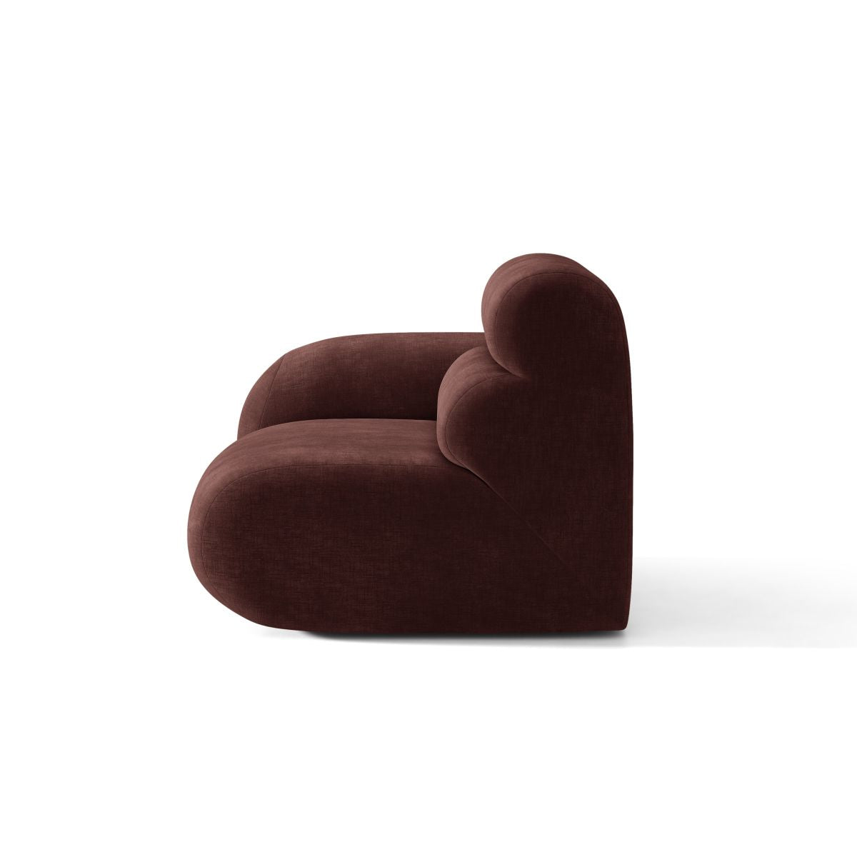 Modulares Sofa NEO - linkes Modul aus kirschfarbenem Chenille