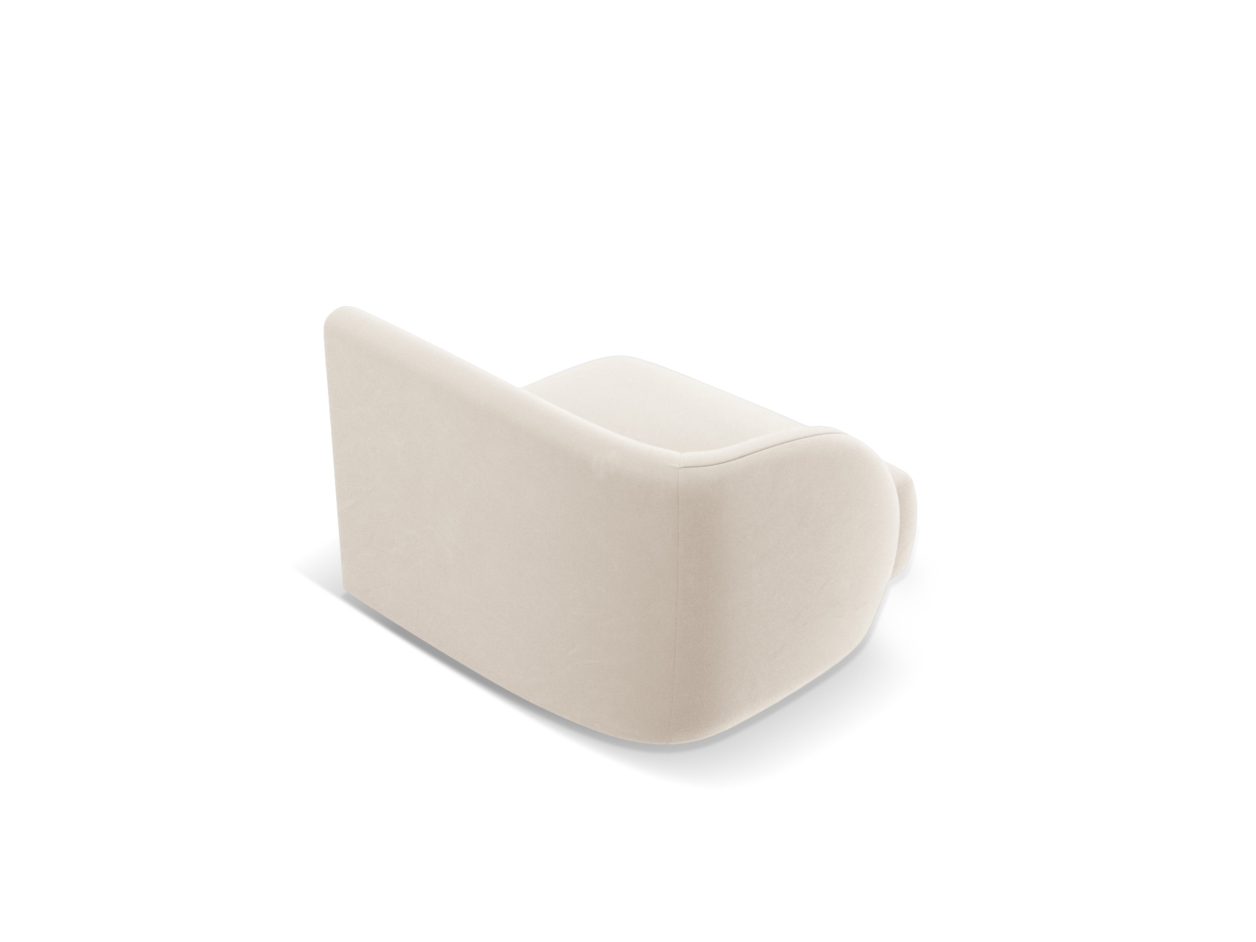 Modulares Samtsofa MILEY - linkes Modul in hellbeige