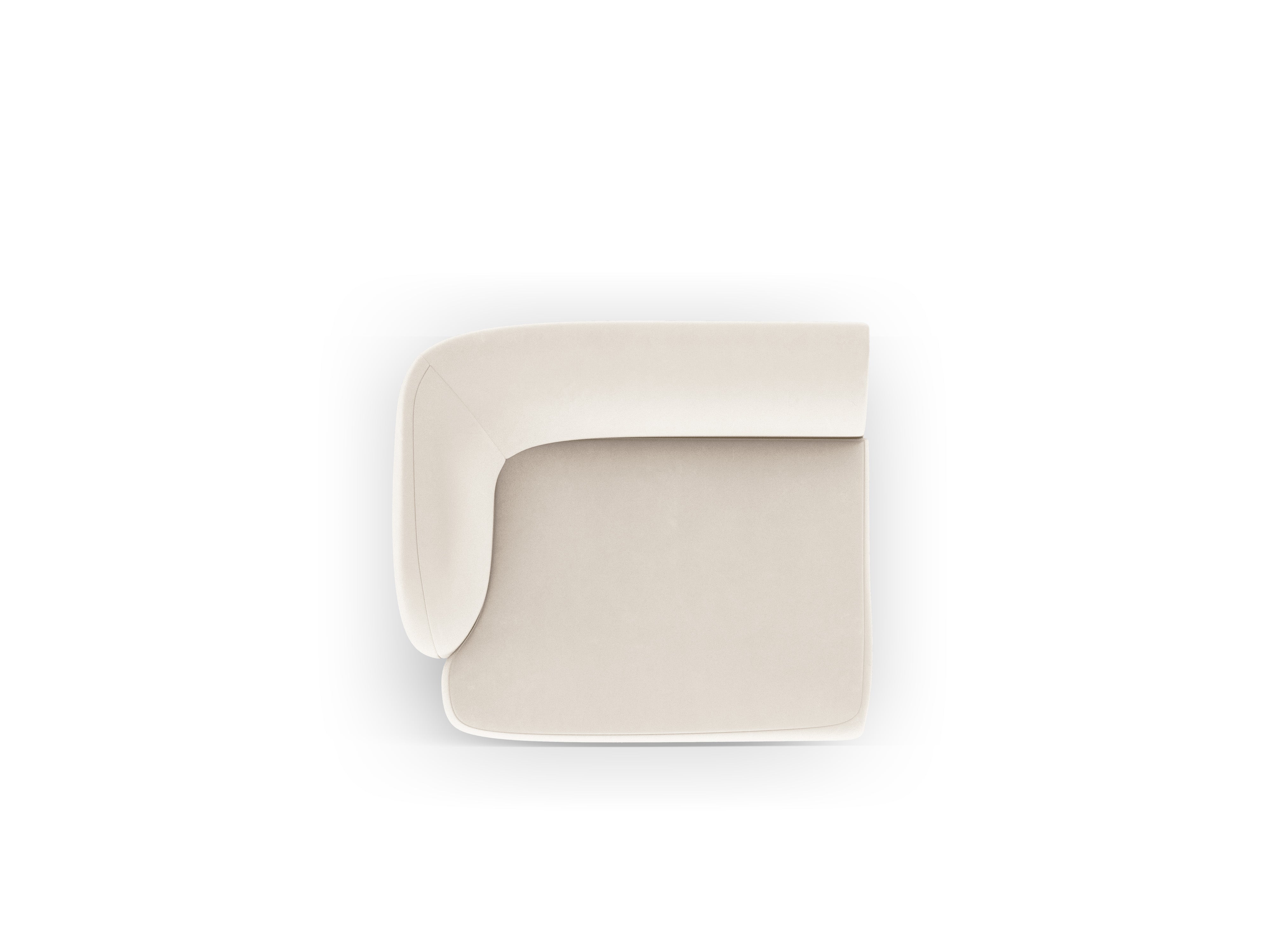 Modulares Samtsofa MILEY - linkes Modul in hellbeige