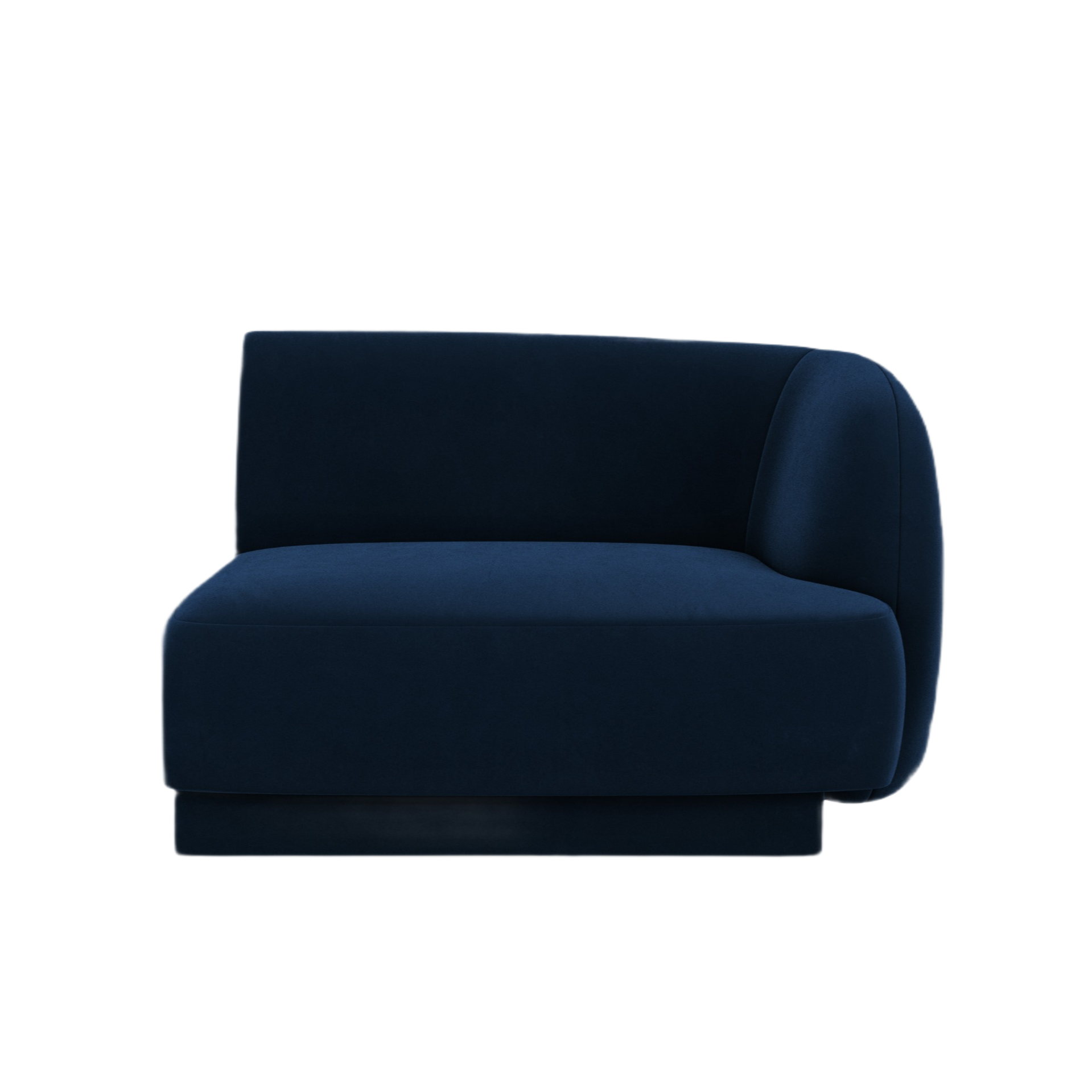 Velvet modular sofa MILEY - right-side module royal blue