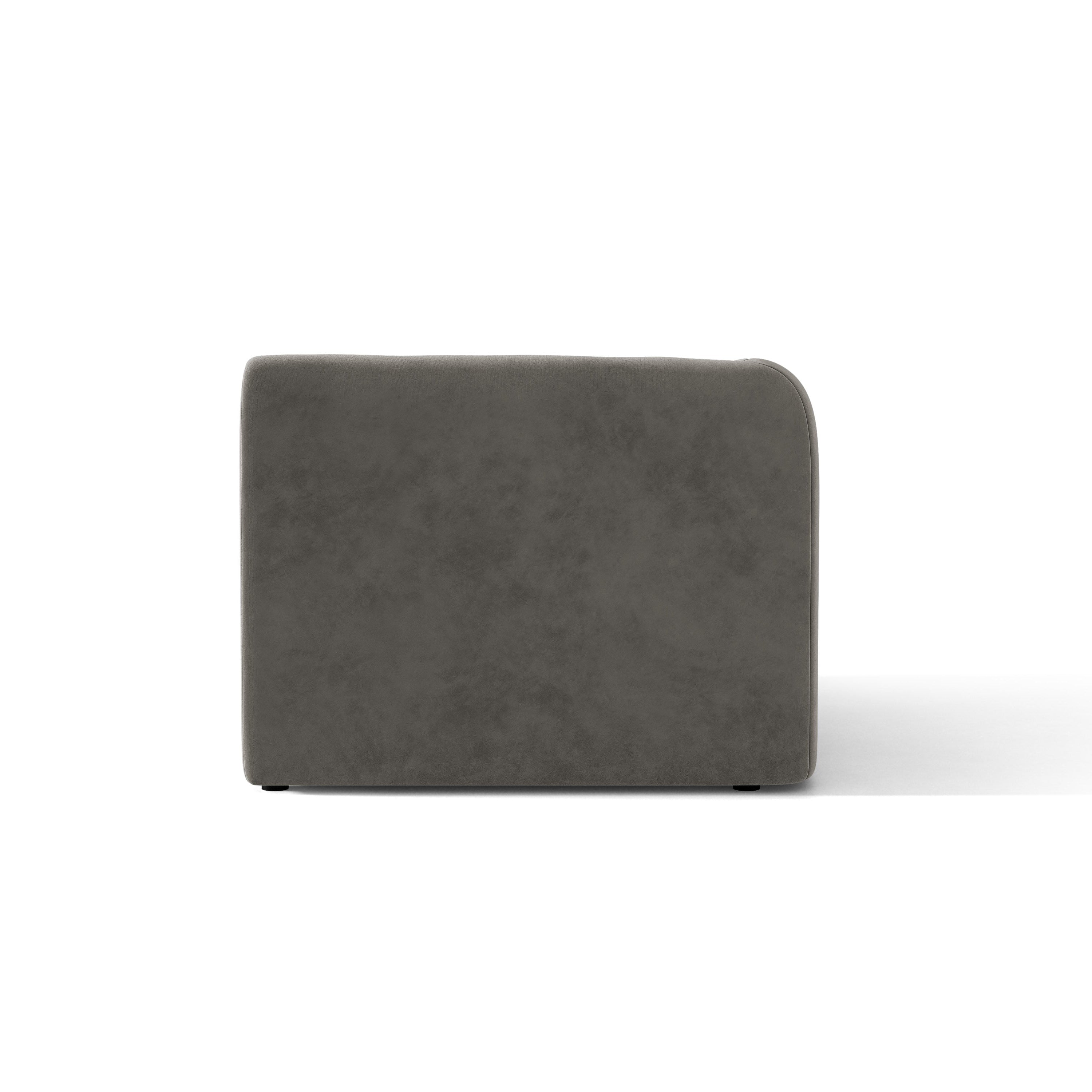 Modulares Samtsofa MILEY - linkes Modul in Hellgrau